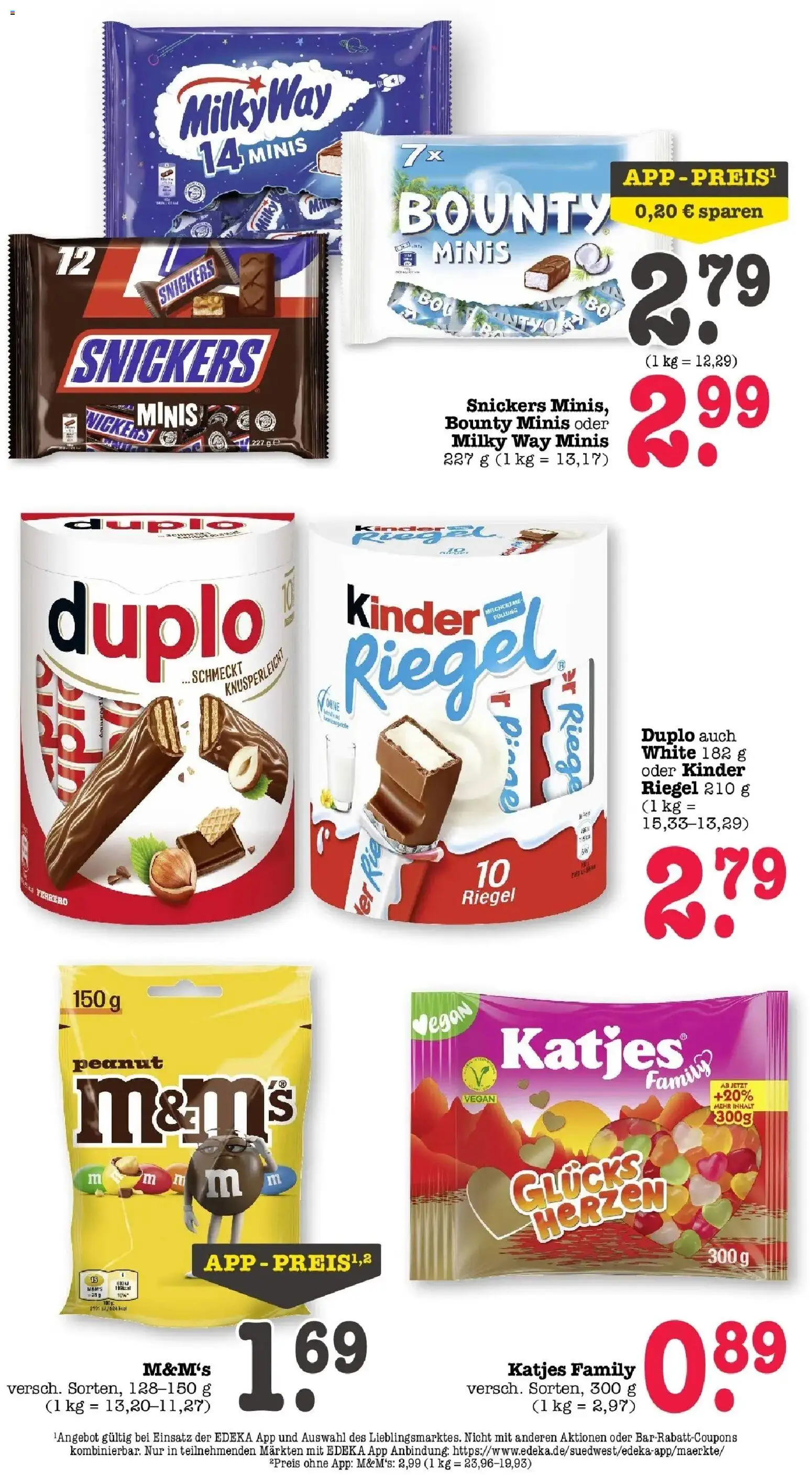 Edeka prospekt Offenbach	 – gültig ab 20.04.2026 | Seite: 34 | Produkte: Katjes, M&M's, Kinder riegel, Snickers