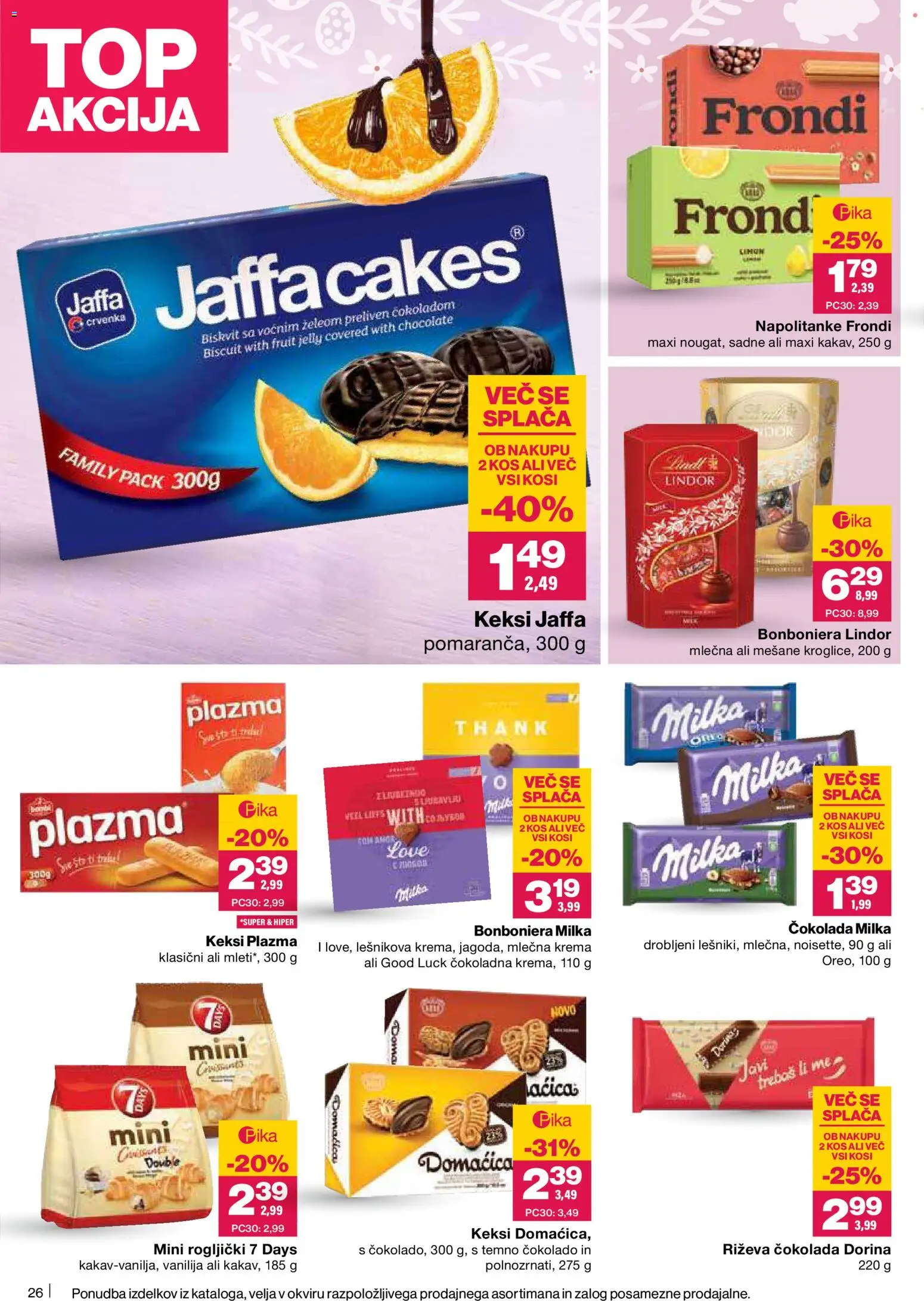 Novi Mercator katalog ponudbe – veljaven od 02.04.2026 | Stran: 26 | Izdelki: Keksi, Rogljički, Krema, Bonboniera