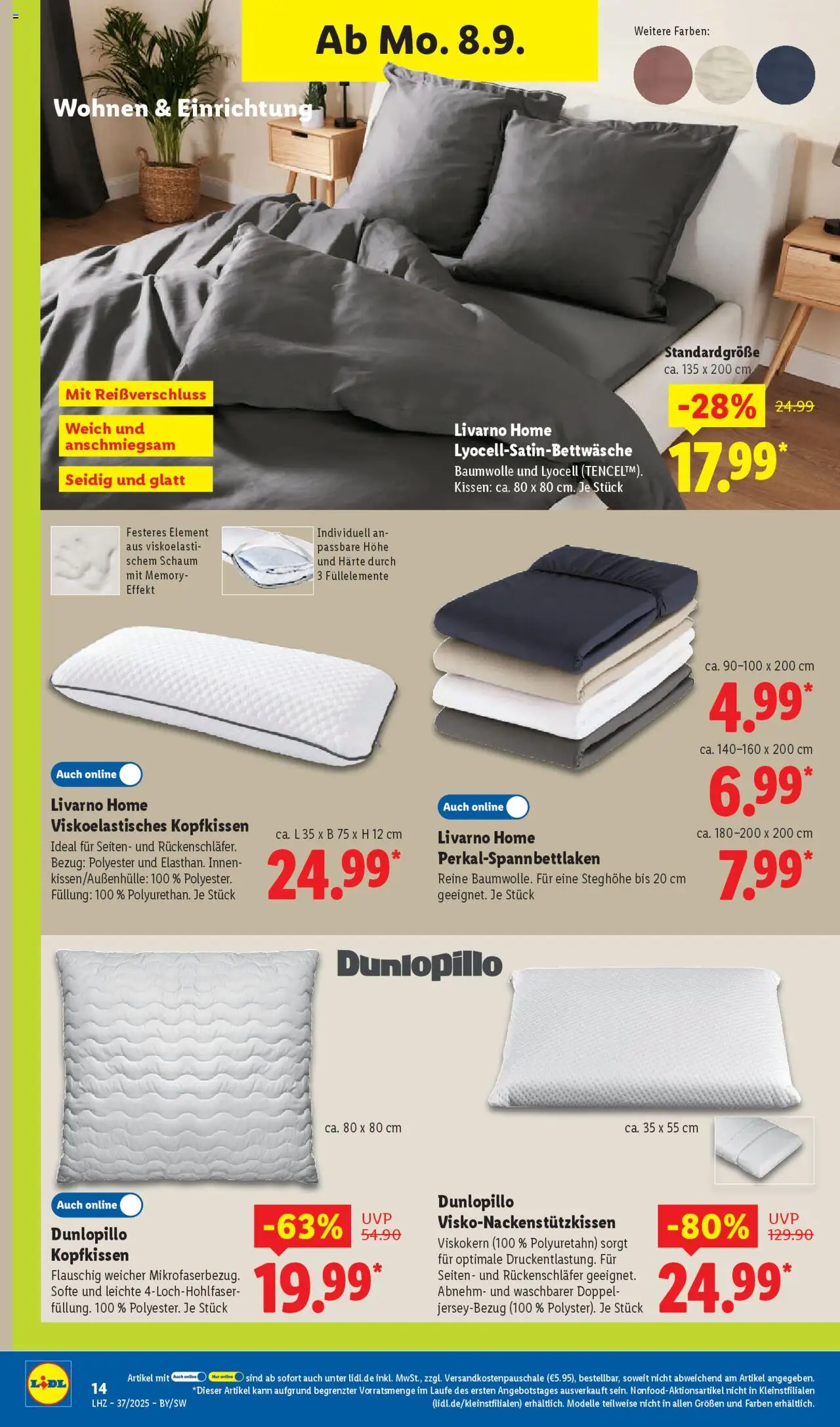 Lidl - Prospekt Uffenheim – gültig ab 08.09.2025 | Seite: 22 | Produkte: Kissen, Kopfkissen