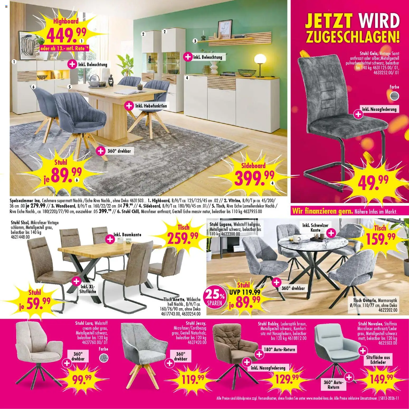 SB Möbel Boss Prospekt 	 – gültig ab 21.03.2026 | Seite: 11 | Produkte: Sideboard, HIghboard, Tisch, Stuhl