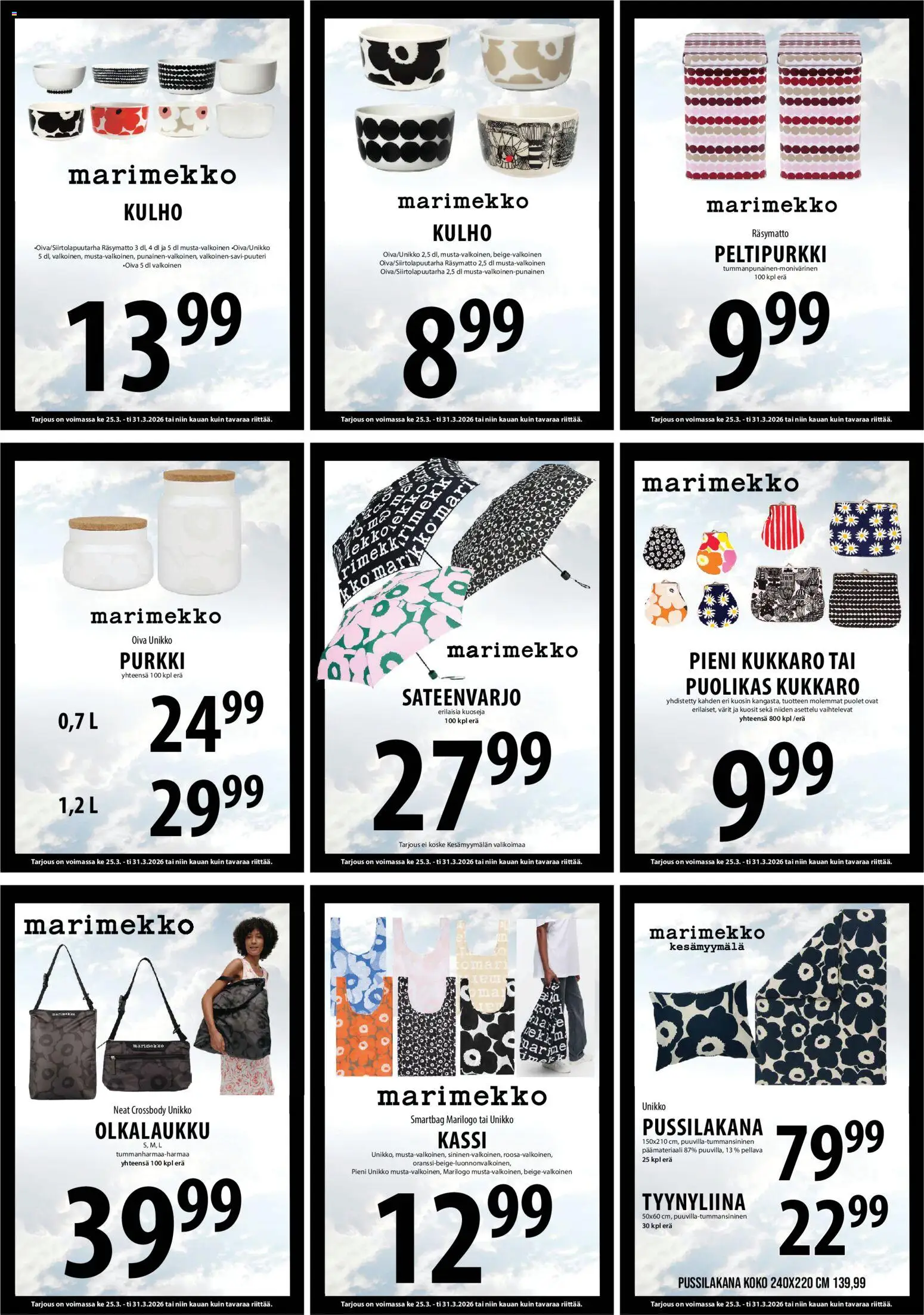 Tuuri tarjoukset – voimassa 25.03.2026 alkaen | Sivu: 9 | Tuotteet: Kukkaro, Sateenvarjo, Tyynyliina