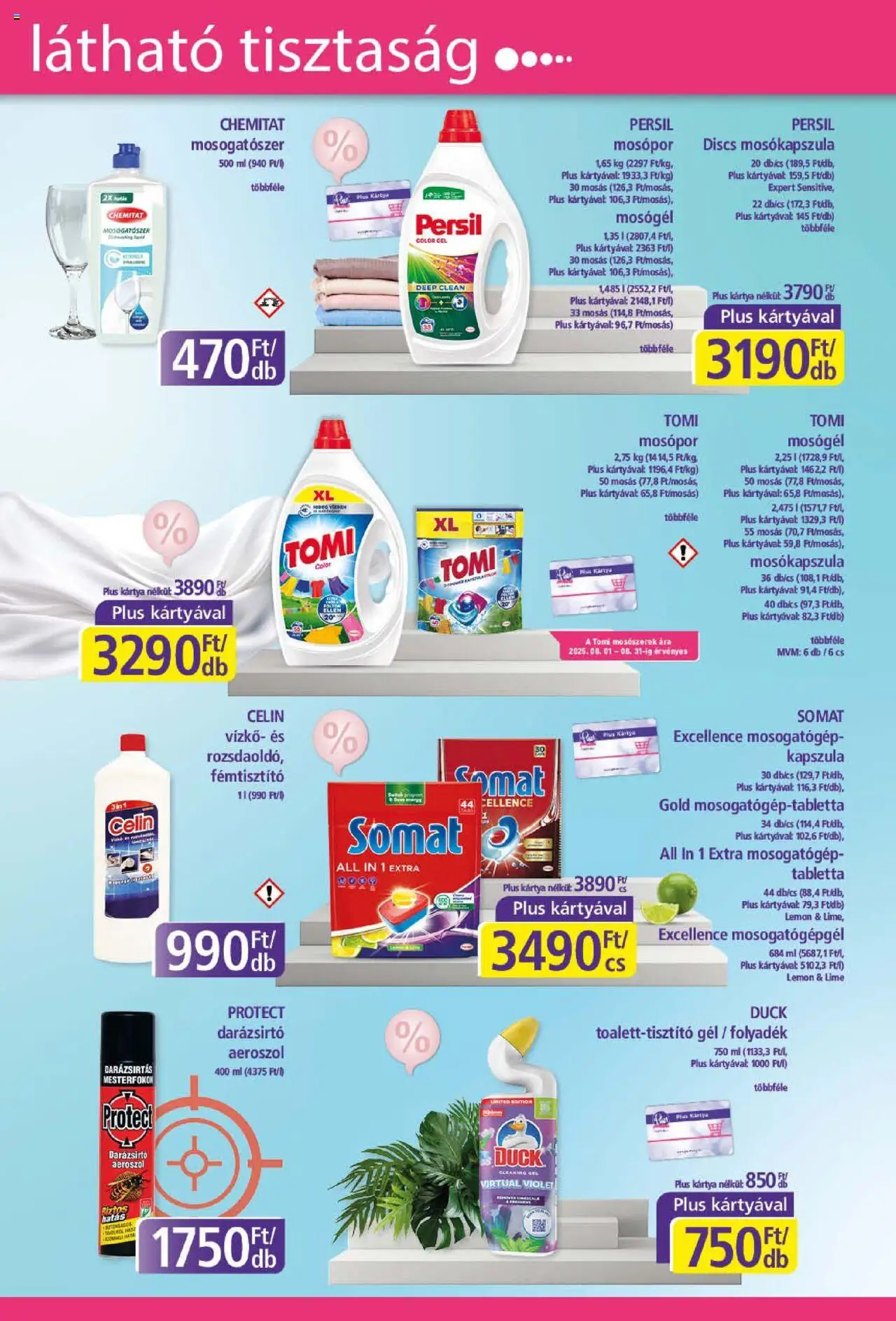 Plus Market akciós ujság - amely érvényes a következő dátumtól: 21.08.2025 | Oldal: 3 | Termékek: Persil, Somat, Mosogatógép, Mosókapszula