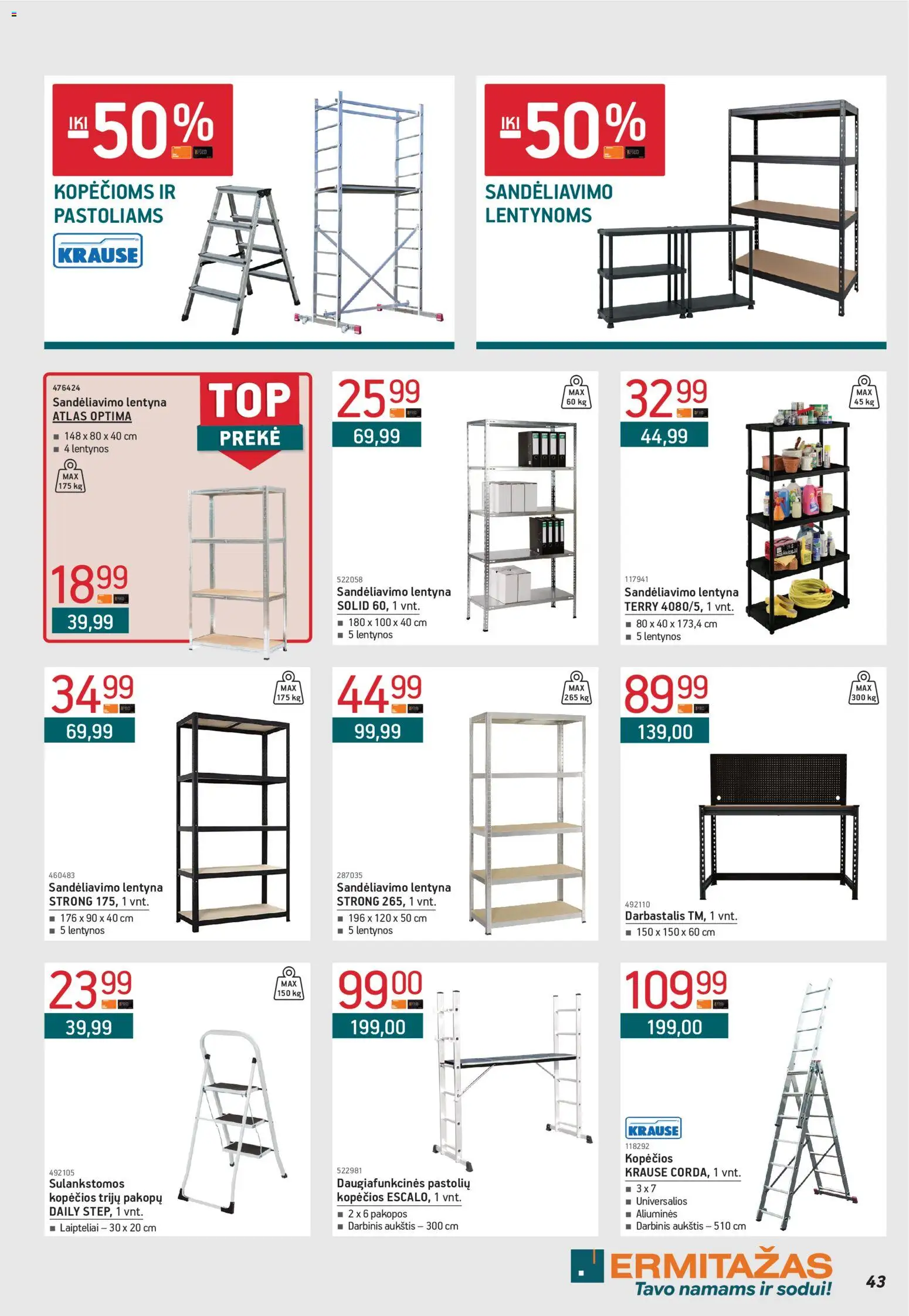ERMITAŽAS akcijos nuo 01.04.2026 | Puslapis: 43 | Prekių: Lentyna