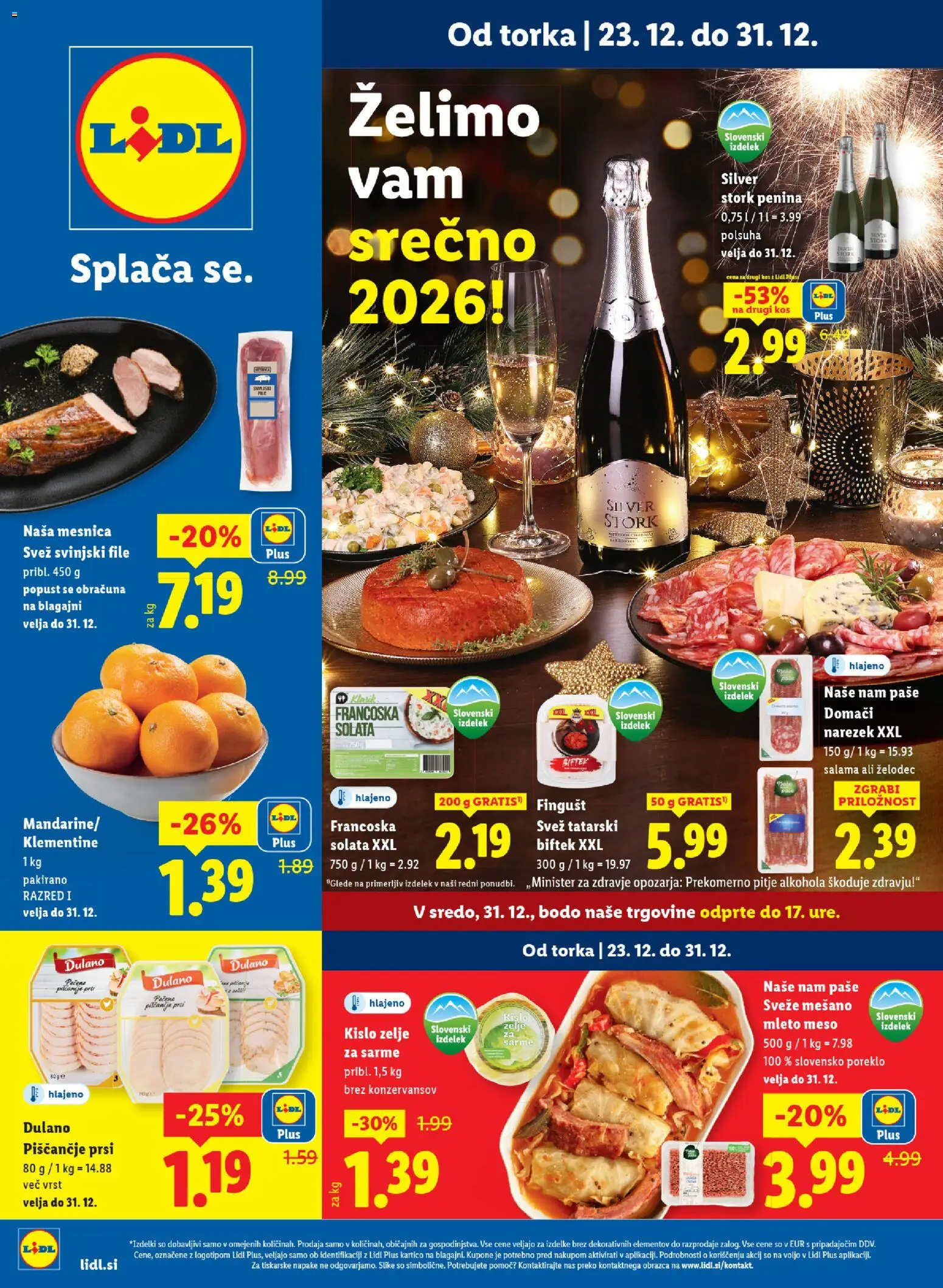 Novi Lidl katalog ponudbe – veljaven od 23.12.2025 | Stran: 1 | Izdelki: Mleto meso, Penina, Salama, Solata