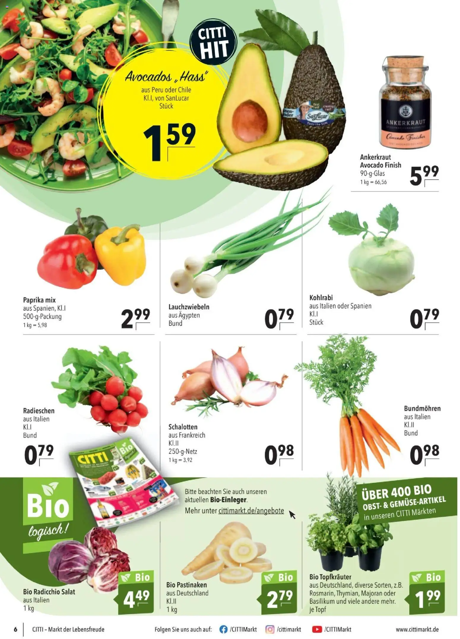 CITTI tilbudsavis – gyldig fra 25.02.2026 | Side: 6 | Produkter: Salat, Avocado, Paprika, Basilikum