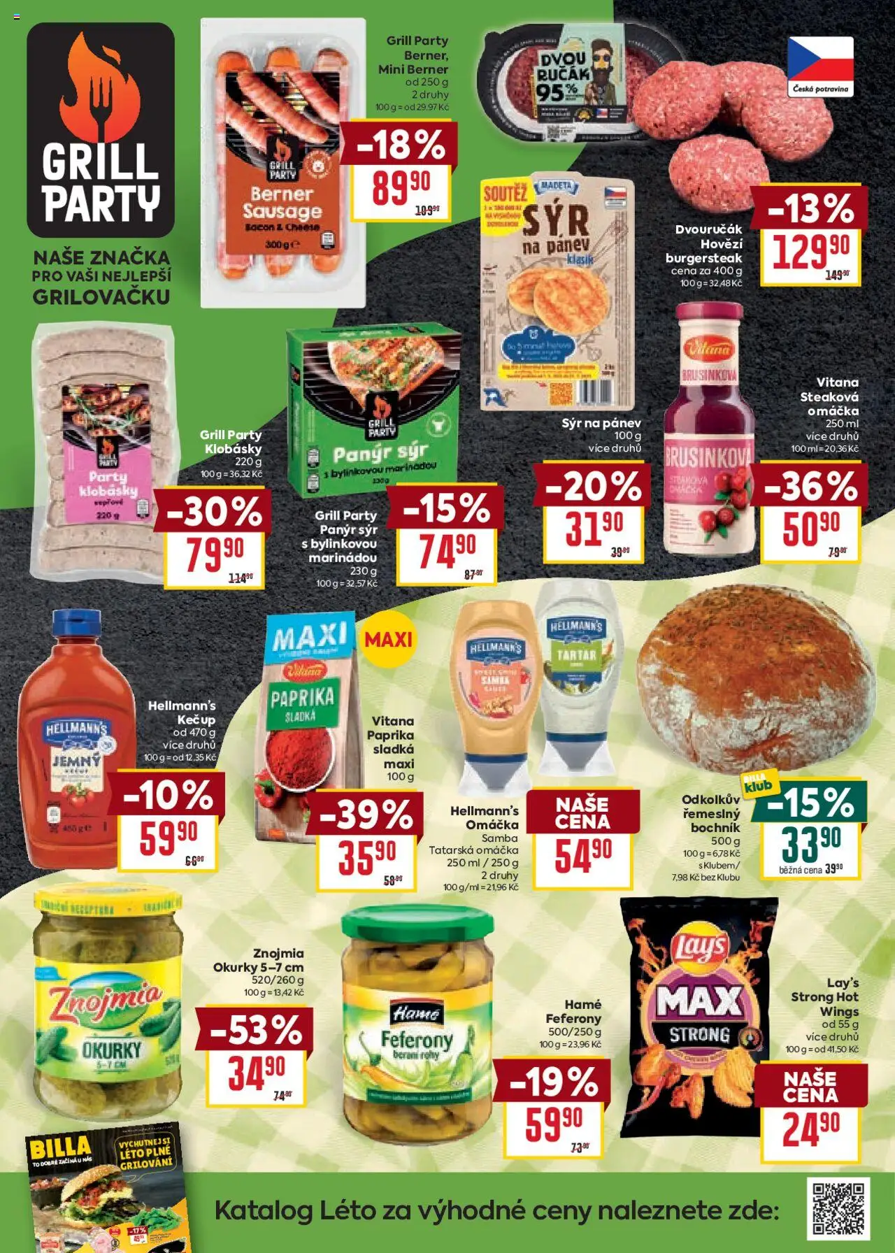 Billa Velký leták od 25.06.2025 | Strana: 12 | Produkty: Grilování, Okurky, Steak, Klobásky