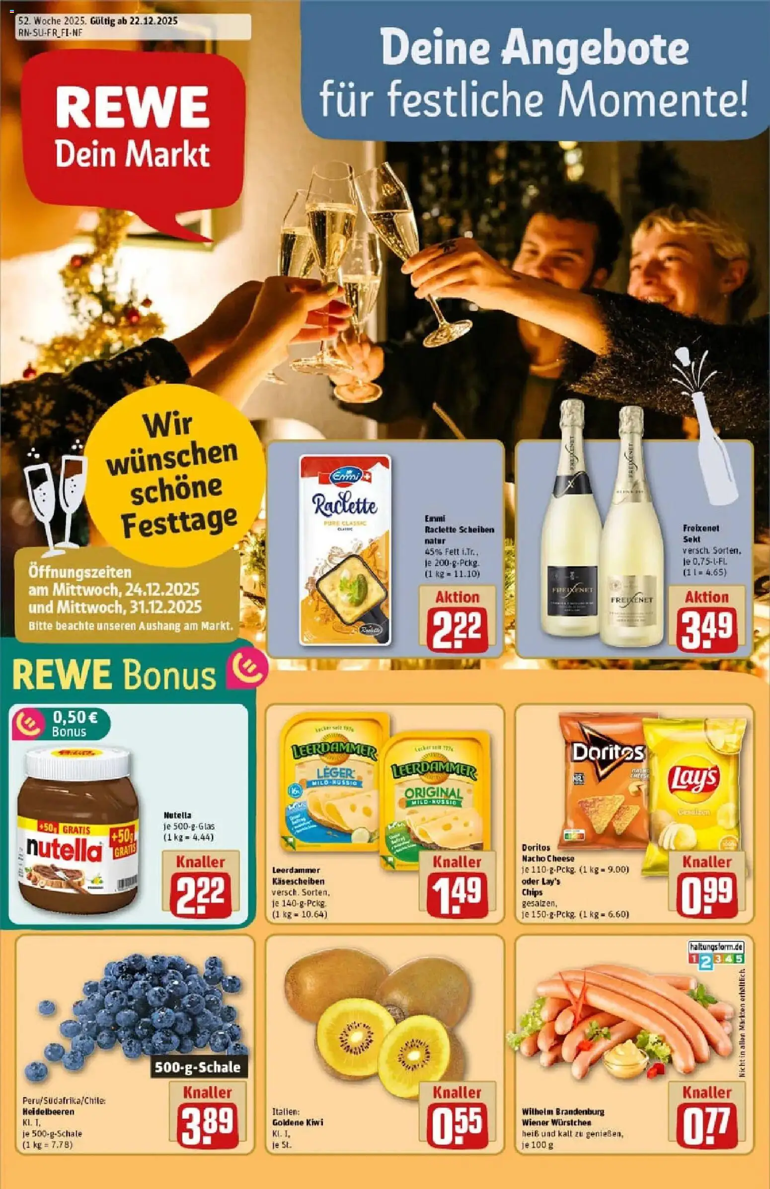 Rewe prospekt Parsberg	 – gültig ab 22.12.2025 | Seite: 1 | Produkte: Freixenet, Sekt, Leerdammer, Kiwi