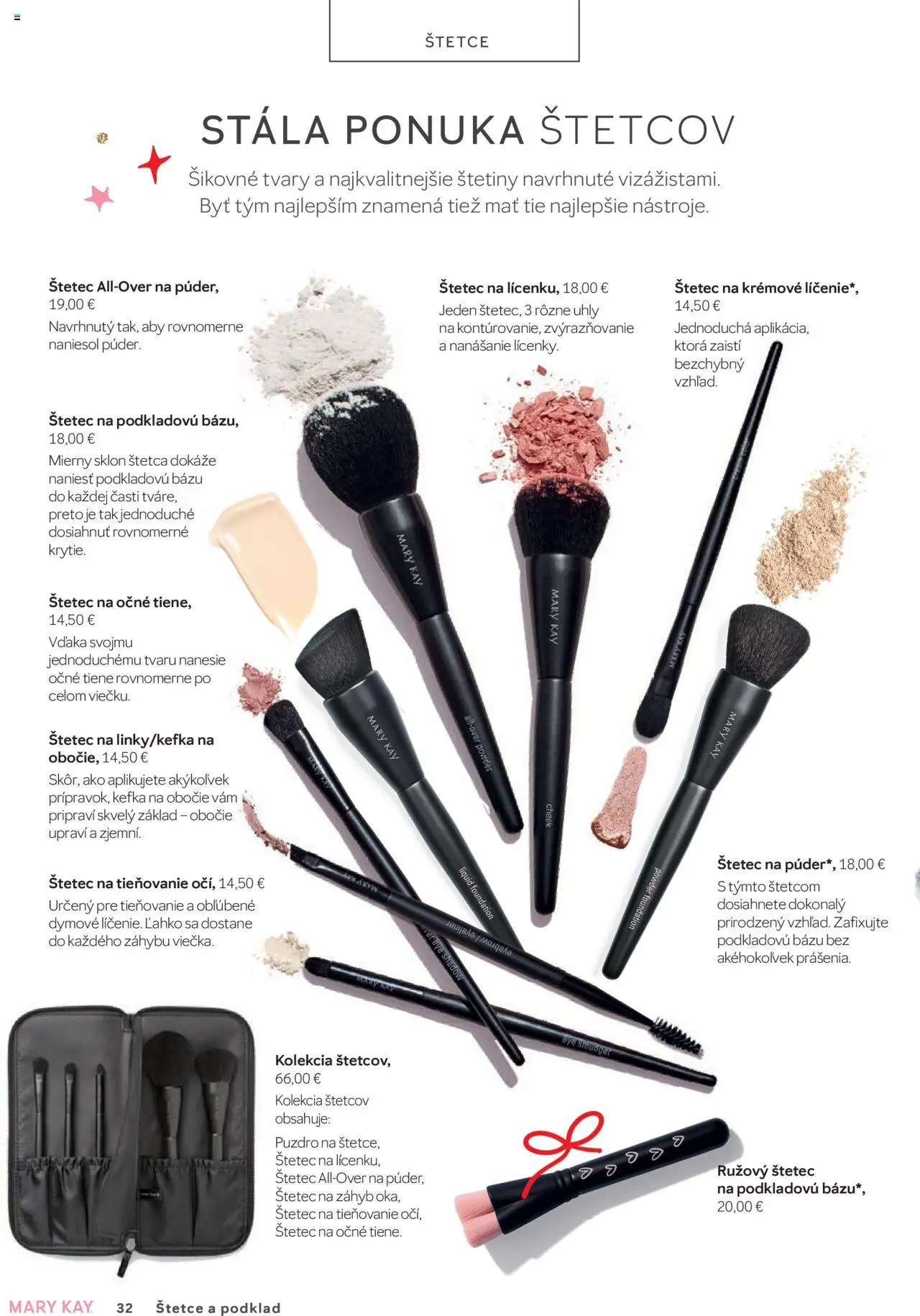 Nové Mary Kay akcie – leták je platný od 01.10.2025 | Strana: 32 | Produkty: Púder, Štetec, Očné tiene, Puzdro