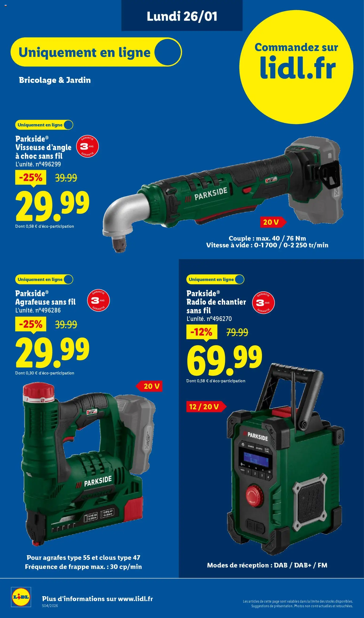 {H1} | Page: 4 | Produits: Radio, Agrafeuse, Radio de chantier