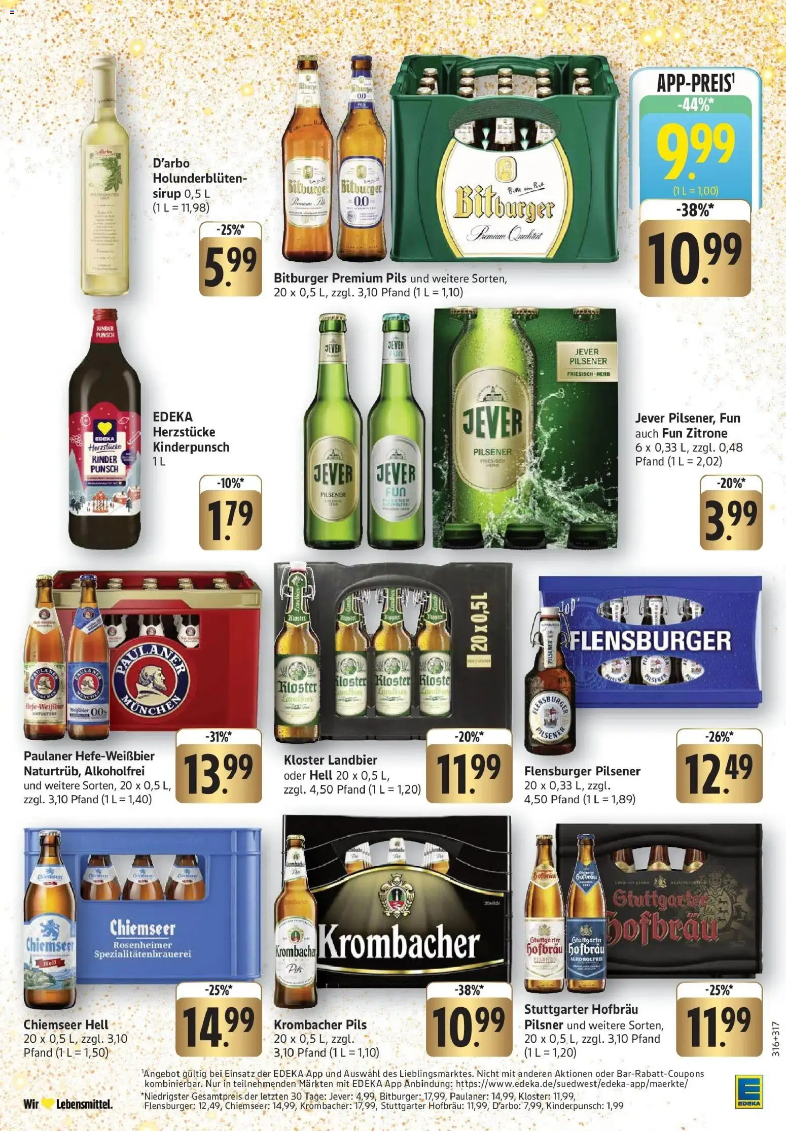 Edeka prospekt Weinstadt-Großheppach	 – gültig ab 14.12.2025 | Seite: 25 | Produkte: Bitburger, Flensburger, Jever, Paulaner