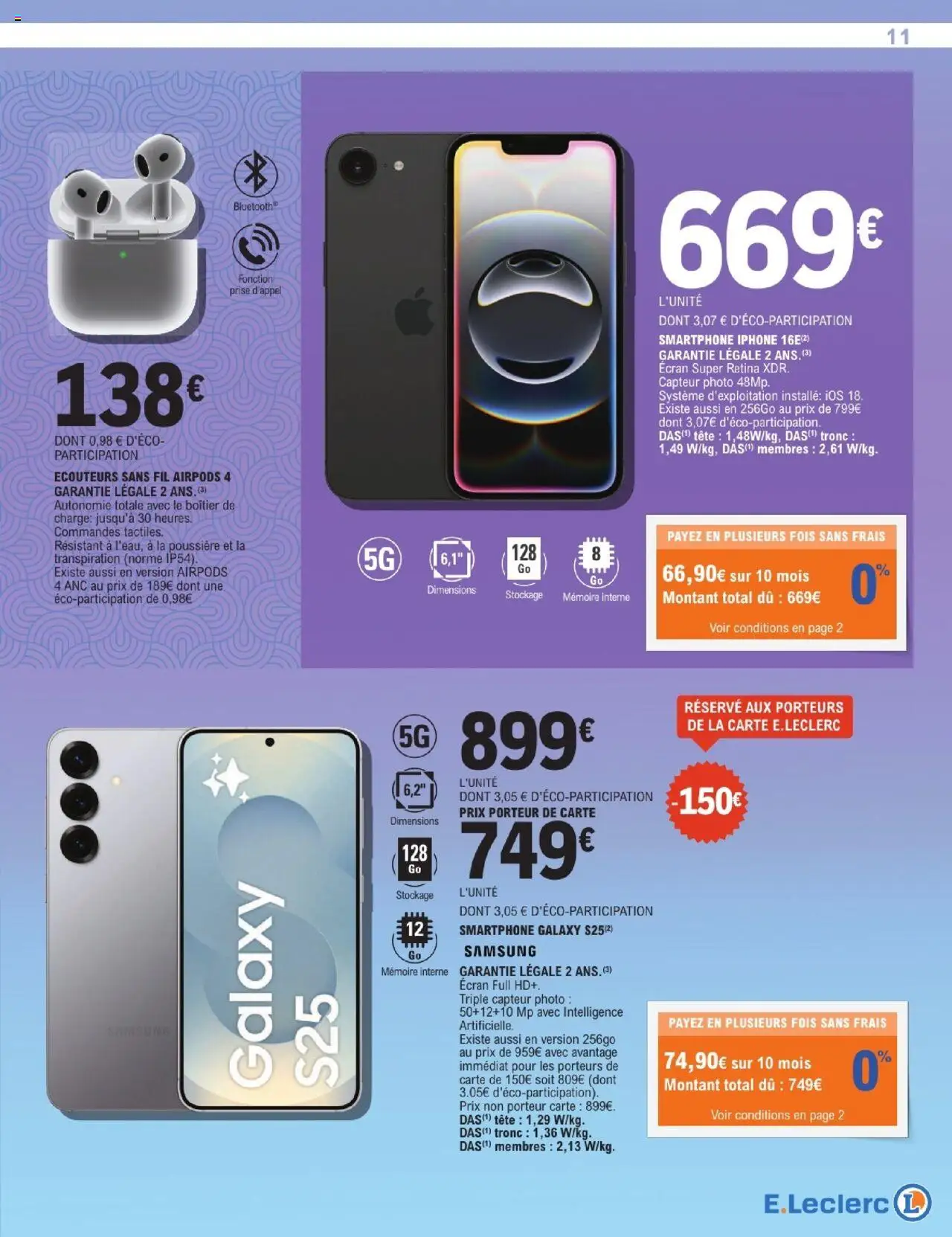  | Page: 11 | Produits: Smartphone, Écouteurs, Prise, Iphone