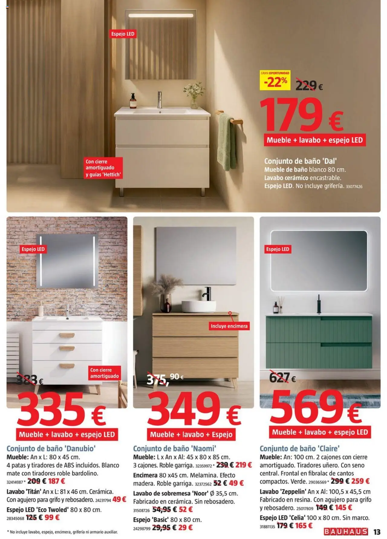 Bauhaus folleto │ válido desde el 25.09.2025 | Página: 13 | Productos: Armario, Lavabo, Baño, Espejo