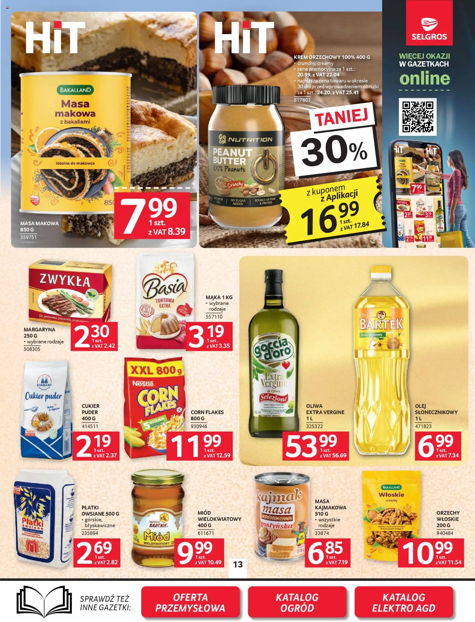 Selgros cash&carry gazetka od 05.03.2026 | Strona: 13 | Produkty: Masa makowa, Margaryna, Olej, Orzechy
