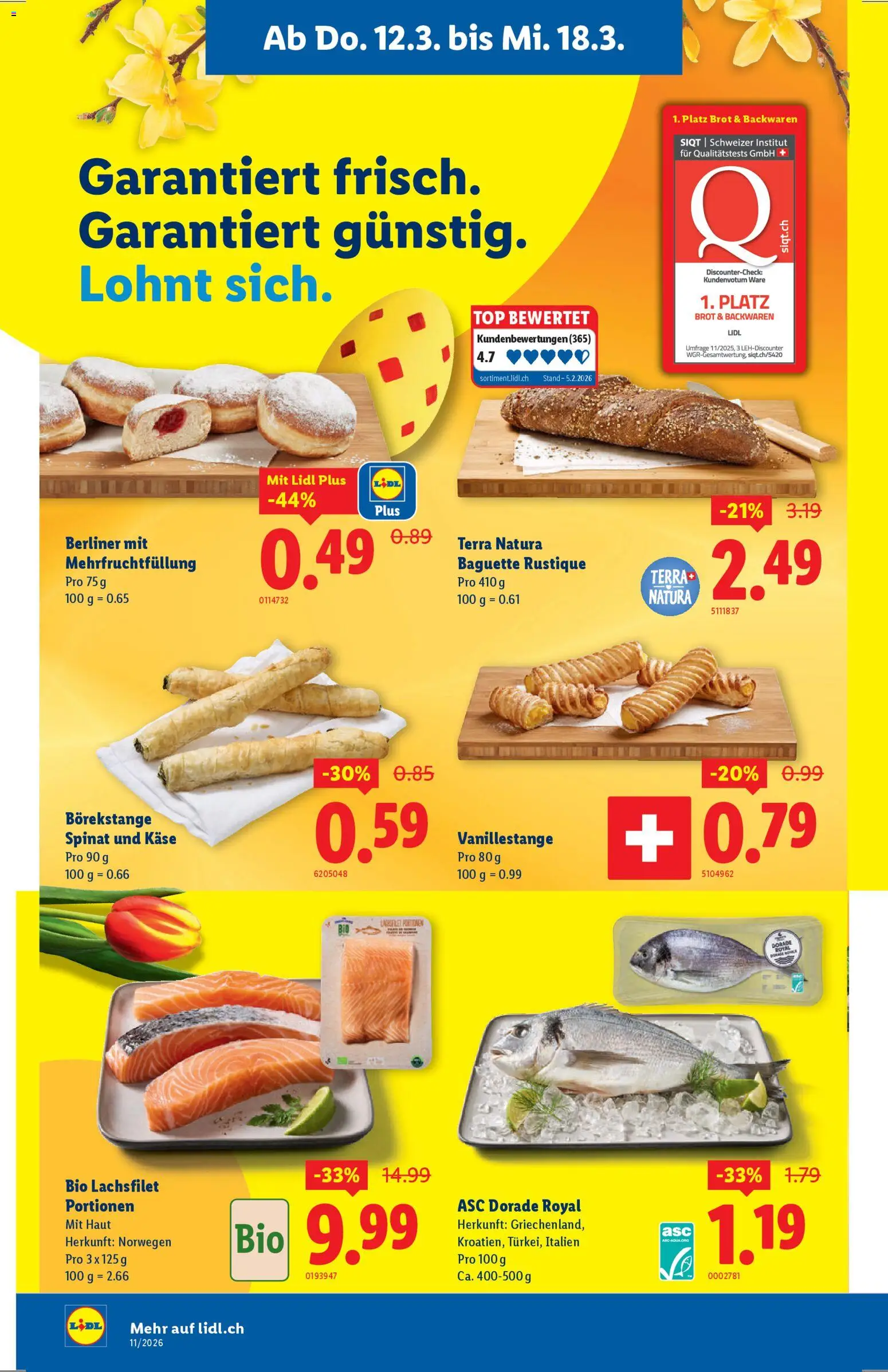Lidl aktionen – gültig ab 12.03.2026 | Seite: 6 | Produkte: Baguette, Käse, Brot, Top