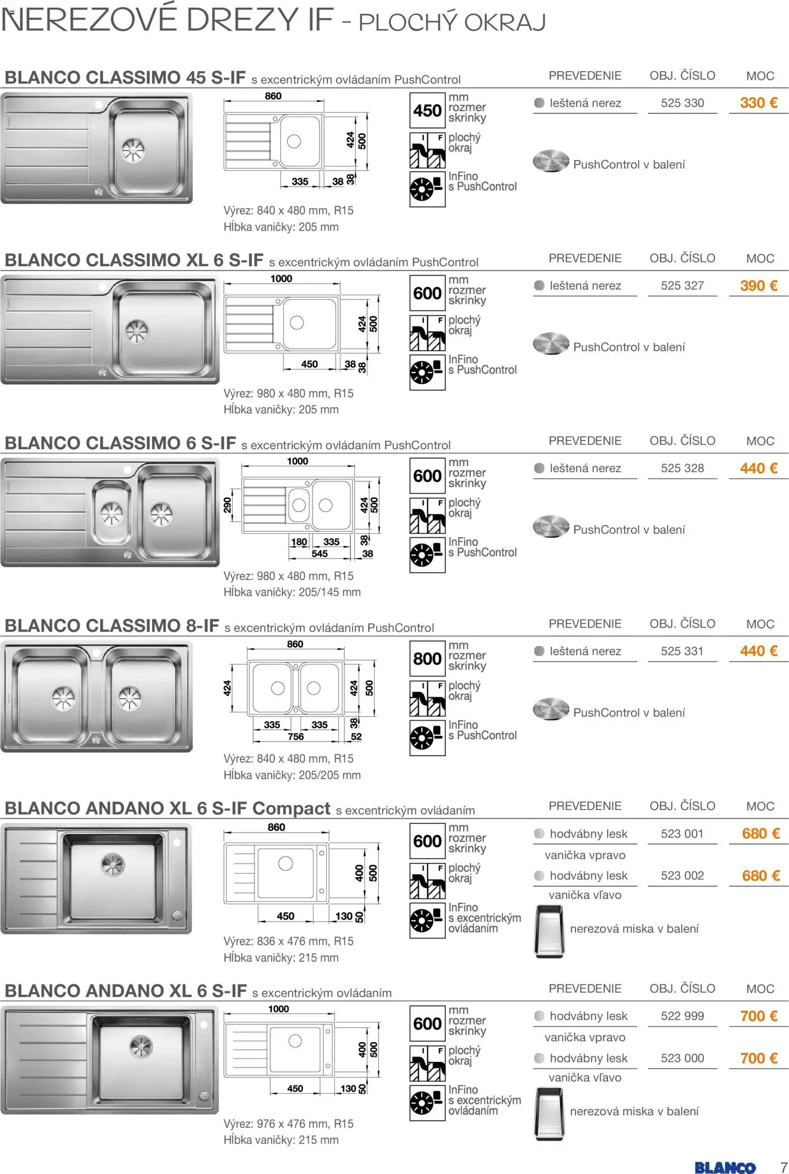 Nové Blanco akcie – leták je platný od 01.02.2026 | Strana: 7 | Produkty: Drezy