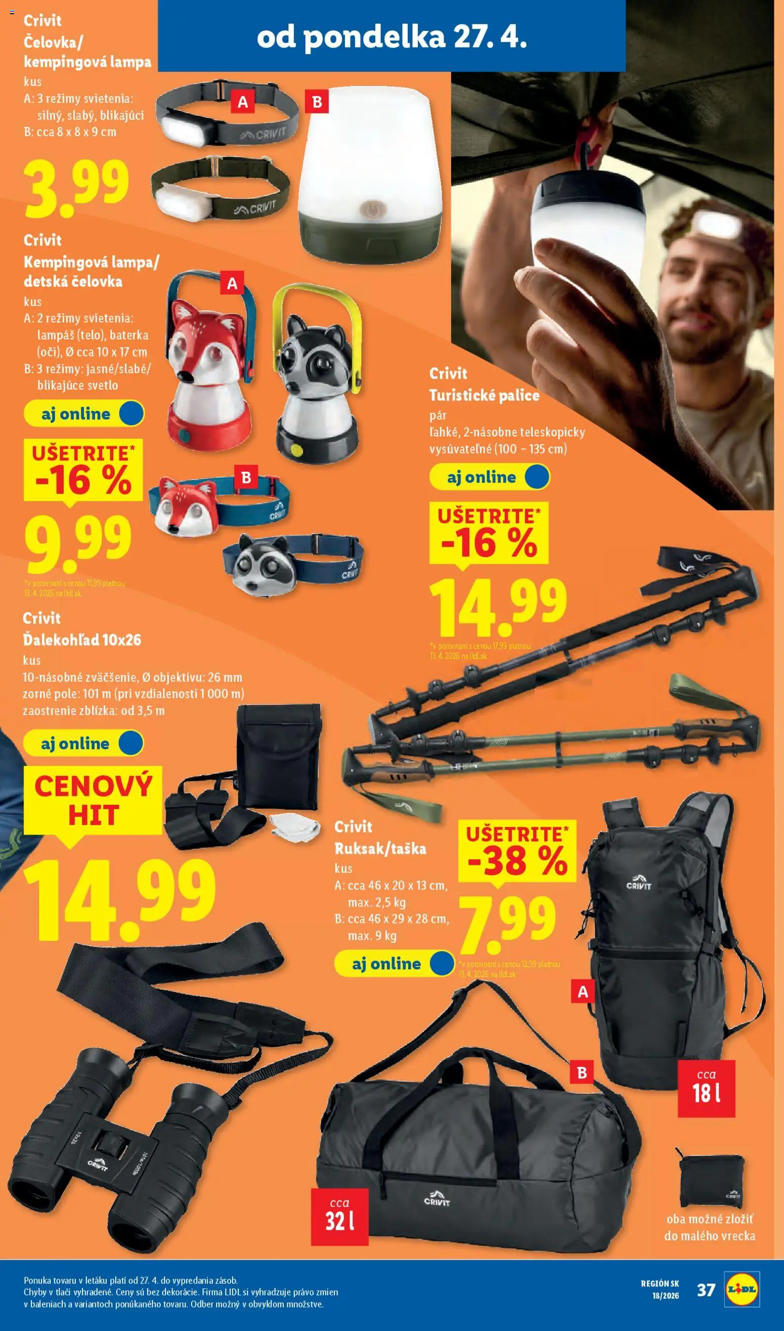 Nové Lidl akcie – leták je platný od 27.04.2026 | Strana: 39 | Produkty: Lampa, Svetlo