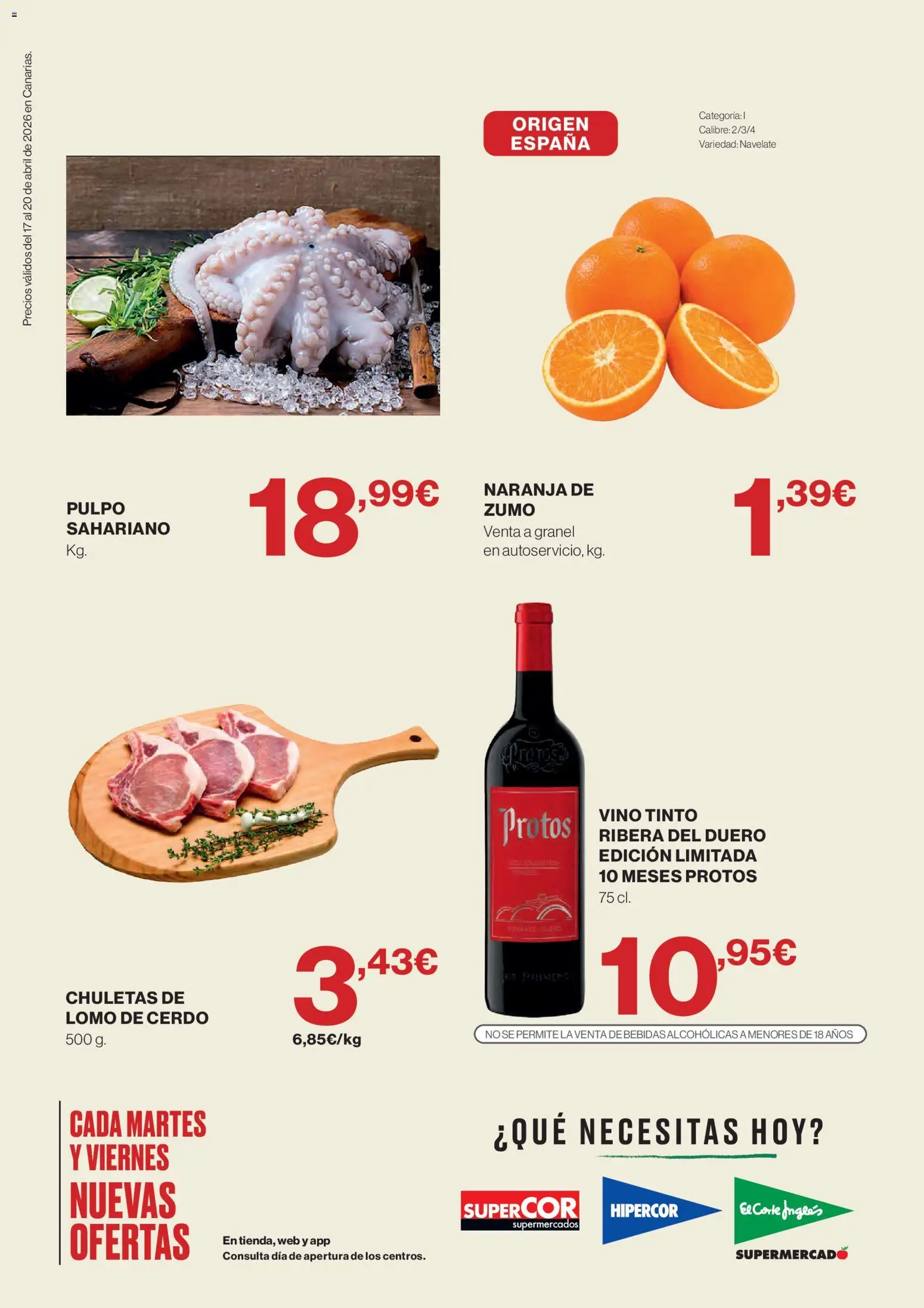 Supercor Canarias │ válido desde el 17.04.2026 | Página: 2 | Productos: Vino, Cerdo, Ροζ πιπέρι