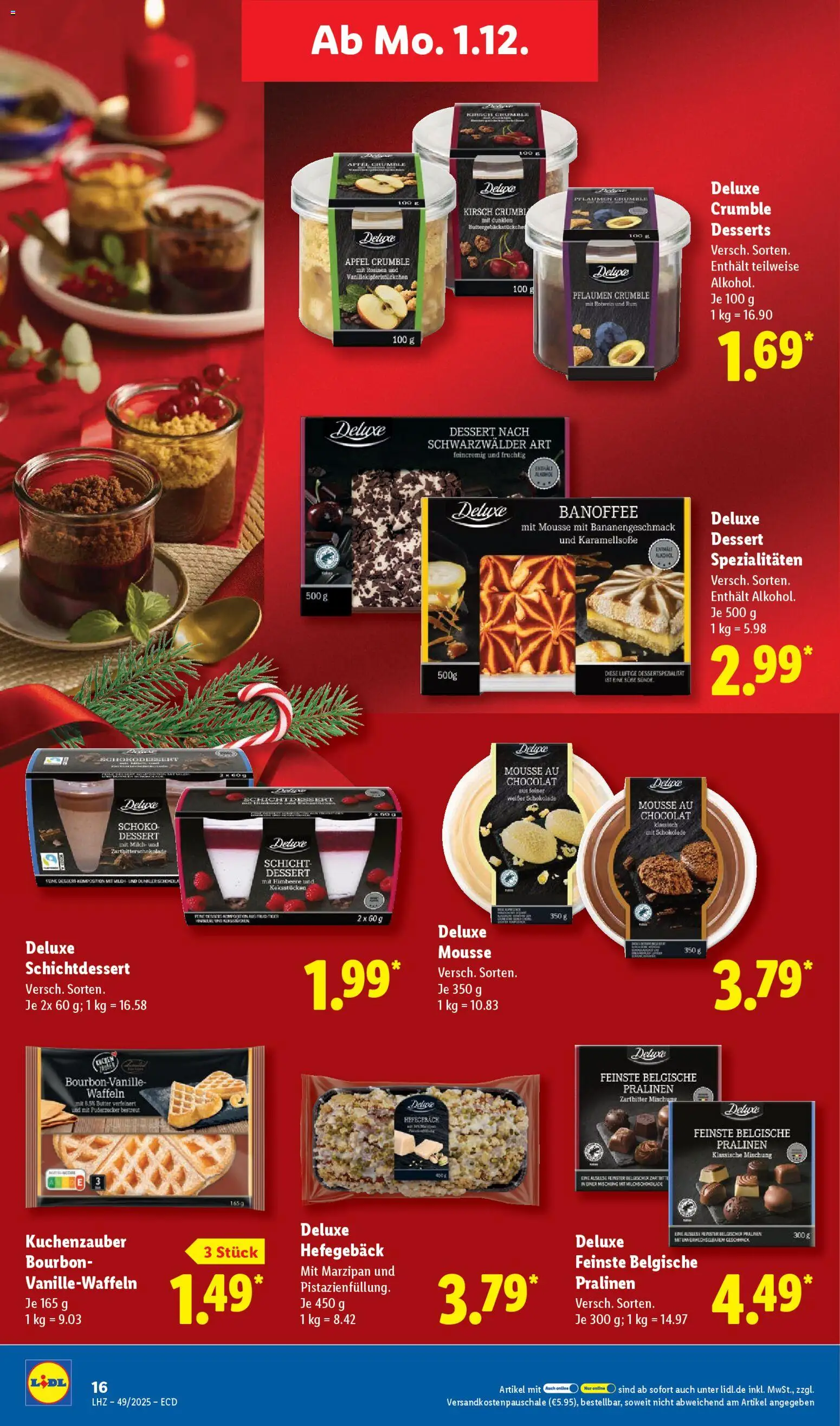 Lidl - Prospekt – gültig ab 01.12.2025 | Seite: 28 | Produkte: Butter, Waffeln, Rosinen, Bourbon
