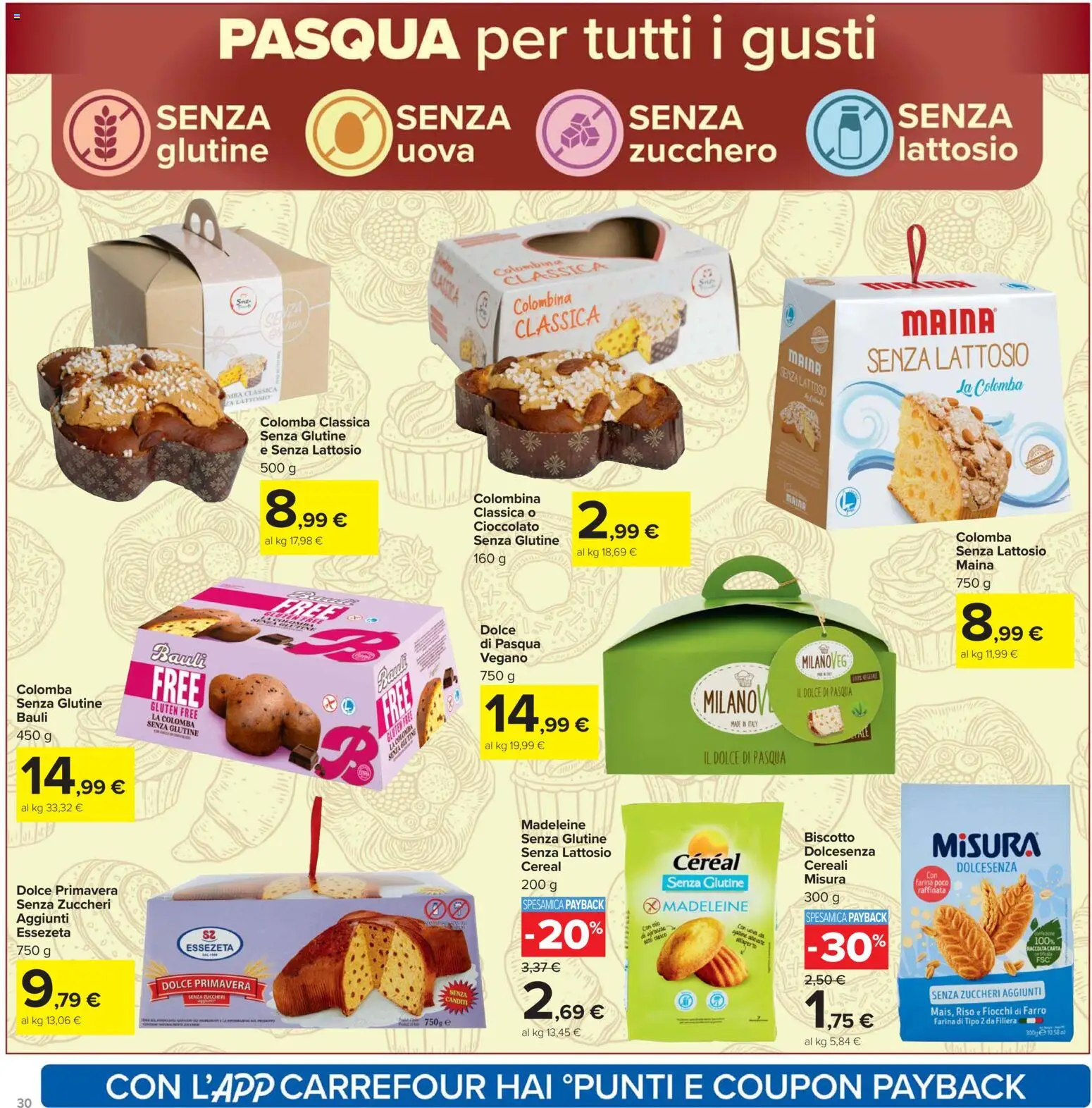 Volantino Carrefour del 24.03.2026 | Pagina: 30 | Prodotti: Fiocchi, Zucchero, Olio, Farro