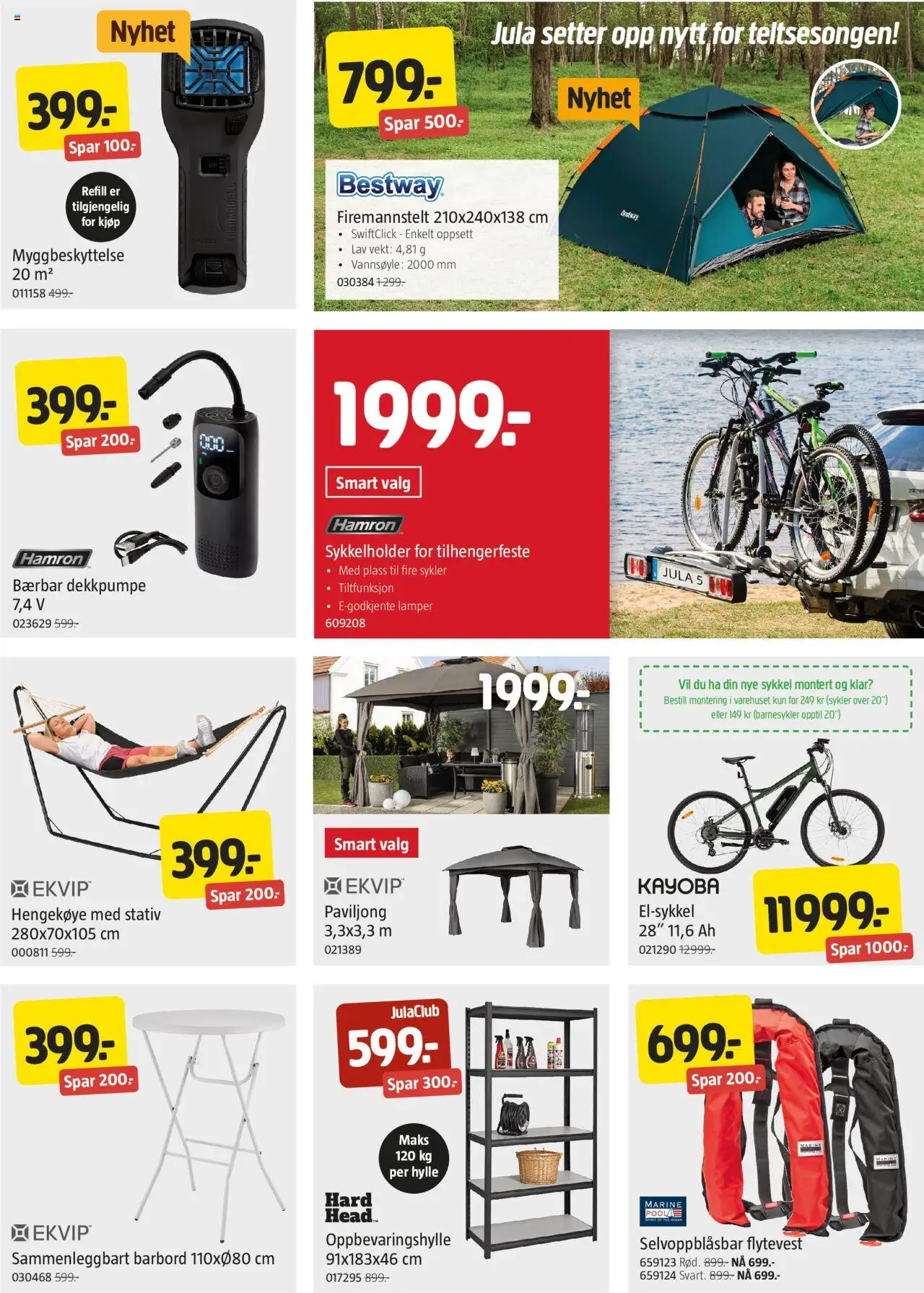  | Side: 15 | Produkter: Hengekøye, Vekt, Hylle, Paviljong
