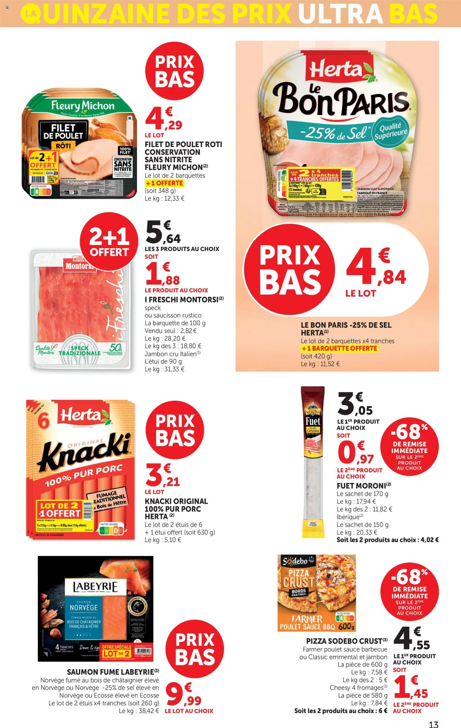 {H1} | Page: 13 | Produits: Jambon Cru, Étui, Sel, Porc