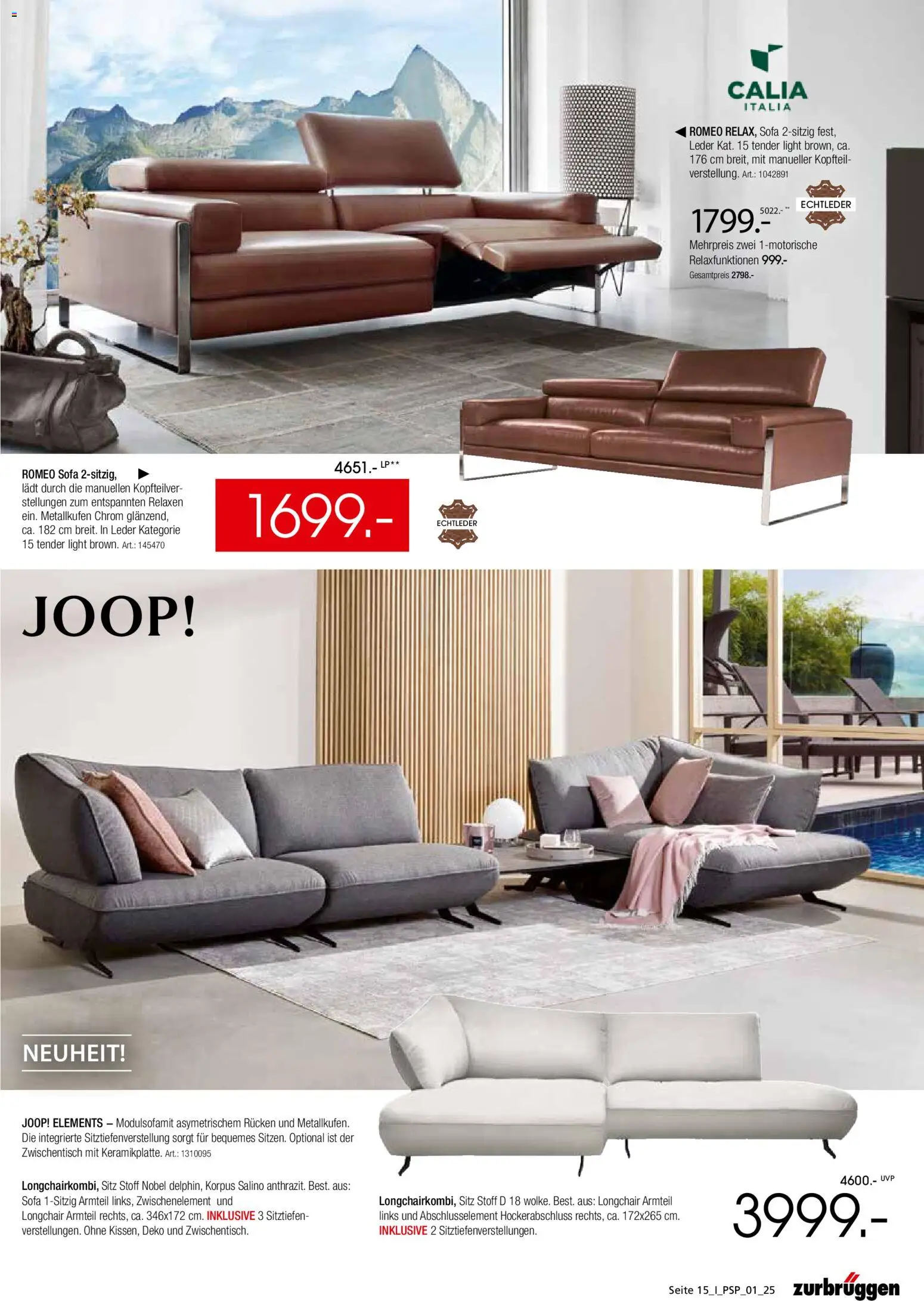 Zurbrüggen  Polstermöbel-Spezial – gültig ab 27.10.2025 | Seite: 15 | Produkte: Sofa