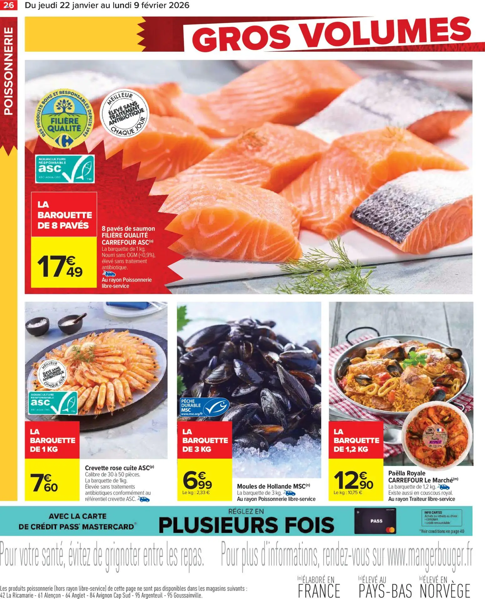 {H1} | Page: 28 | Produits: Moules de hollande, Crevette, Poissonnerie, Saumon