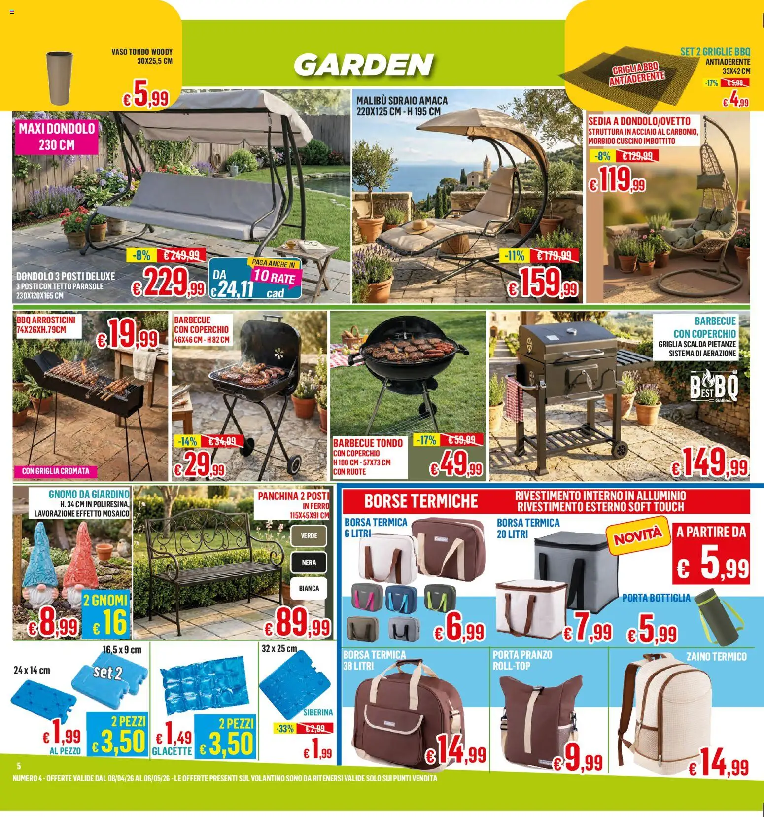Volantino Satur del 08.04.2026 | Pagina: 5 | Prodotti: Zaino, Borsa termica, Borsa, Arrosticini