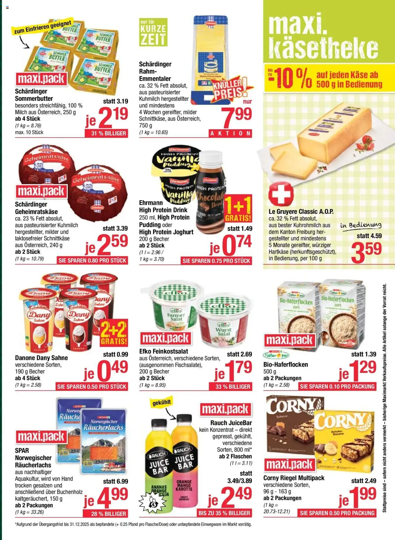 Maximarkt Haid, Linz gültig ab 13.10.2025 | Seite: 11 | Produkte: Sahne, Wurst, Butter, Käse