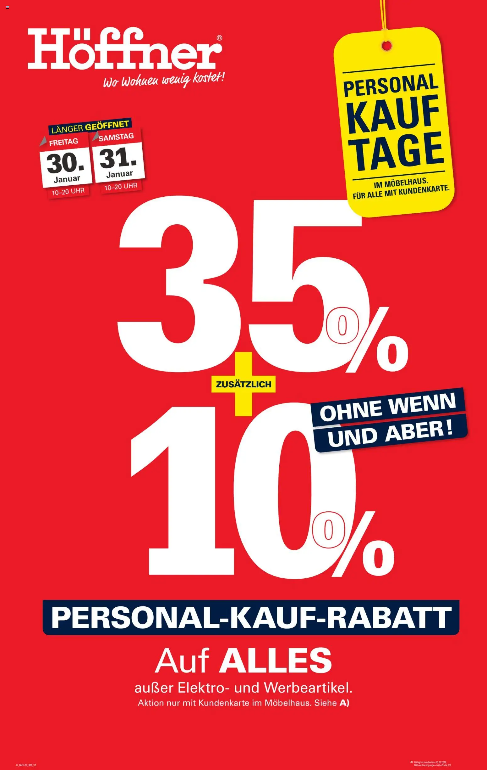 Höffner Prospekt 	 – gültig ab 28.01.2026 | Seite: 1 | Produkte: Uhr