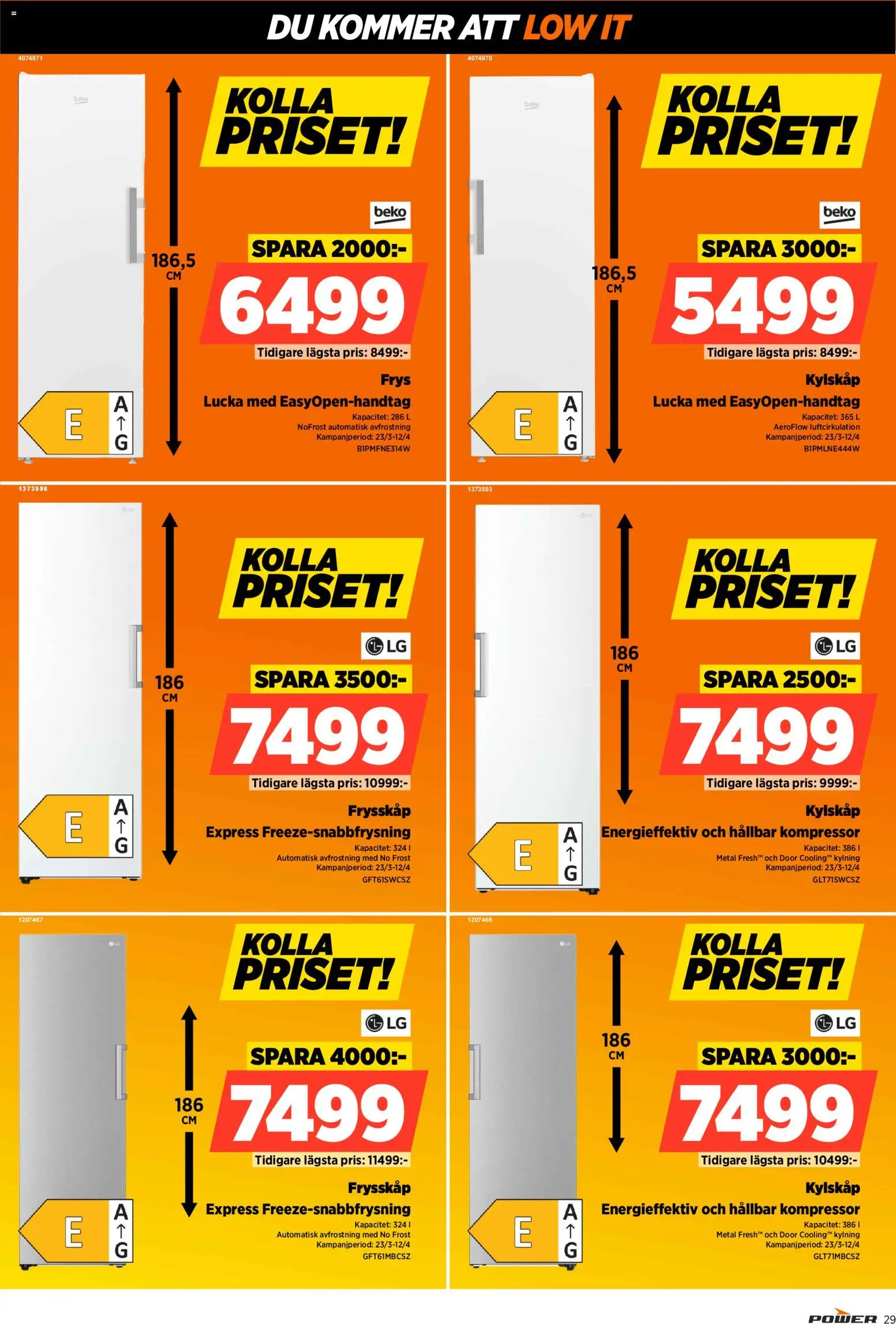 Power reklamblad aktuell från 23.09.2026 | Sida: 29 | Produkter: Kompressor, Kylskåp, Frys