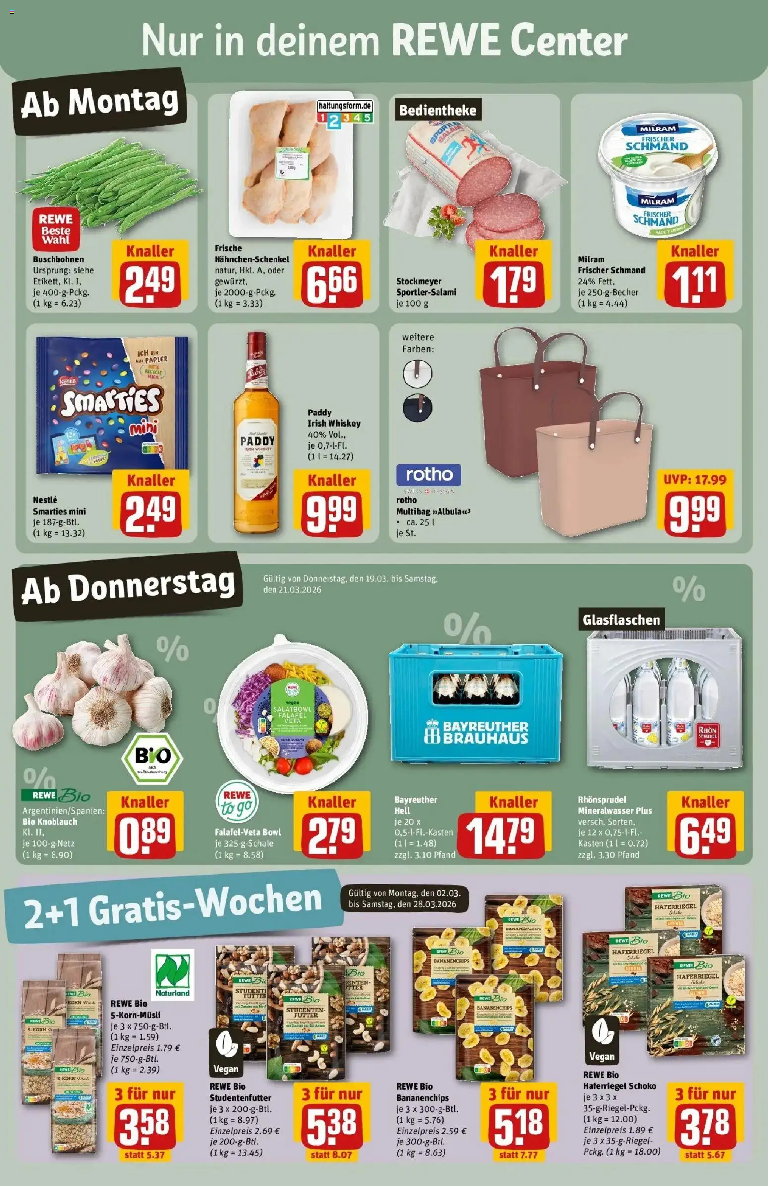 Rewe Prospekt Karben	 – gültig ab 15.03.2026 | Seite: 3 | Produkte: Smarties, Mineralwasser, Salami, Whiskey