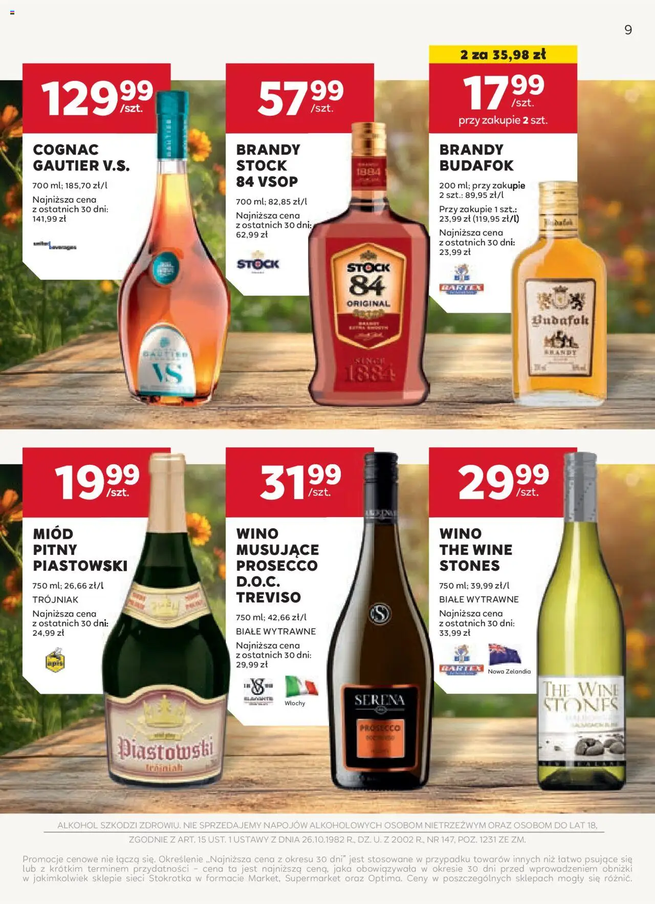 Stokrotka Gazetka - Oferta alkoholowa od 22.05.2025 | Strona: 9 | Produkty: Miód, Miód pitny, Wino, Prosecco