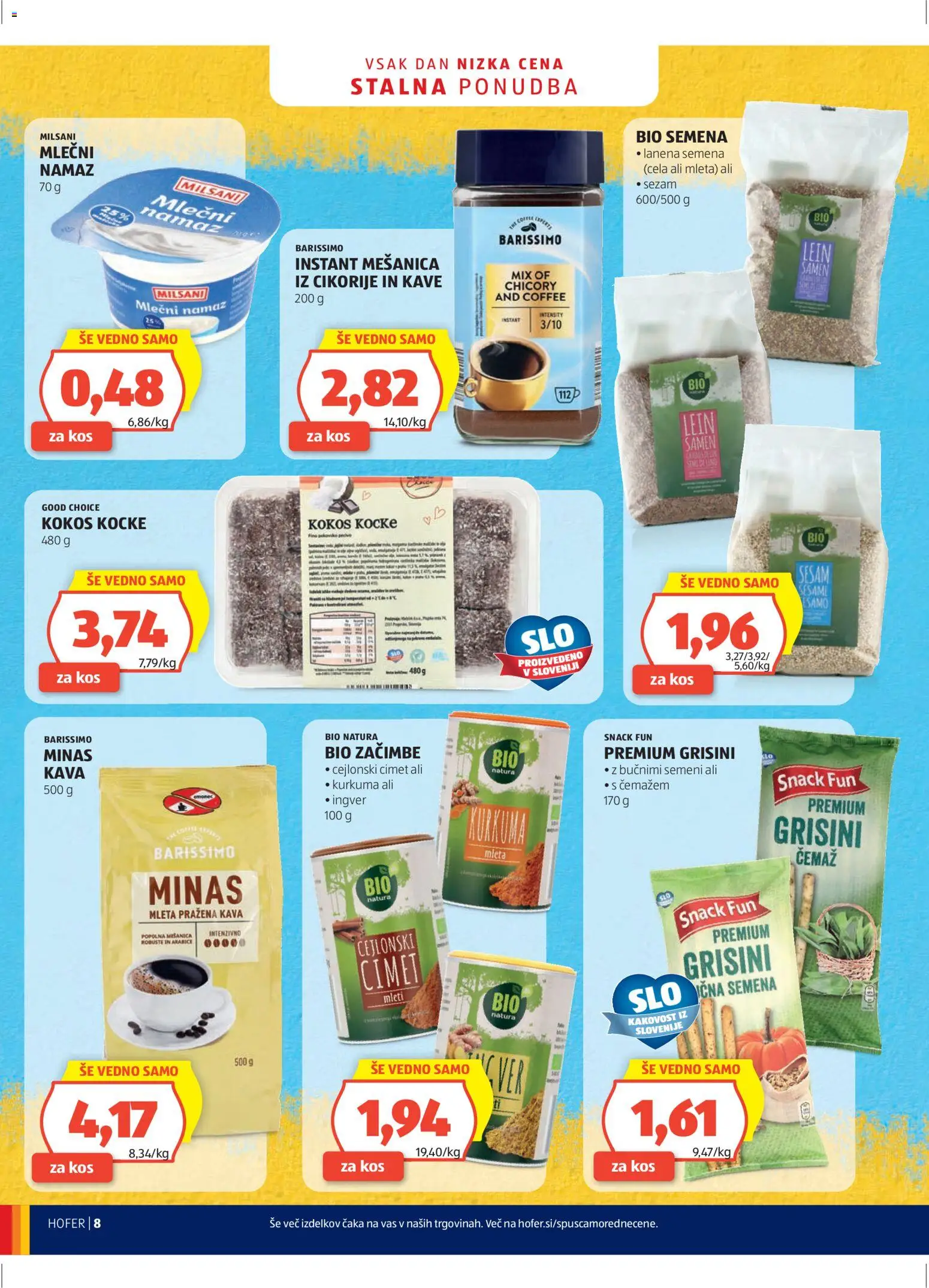 Hofer SI katalog | vrijedi od 25.03.2026 | Stranica: 8 | Proizvodi: Kava, Kurkuma, Grisini, Namaz
