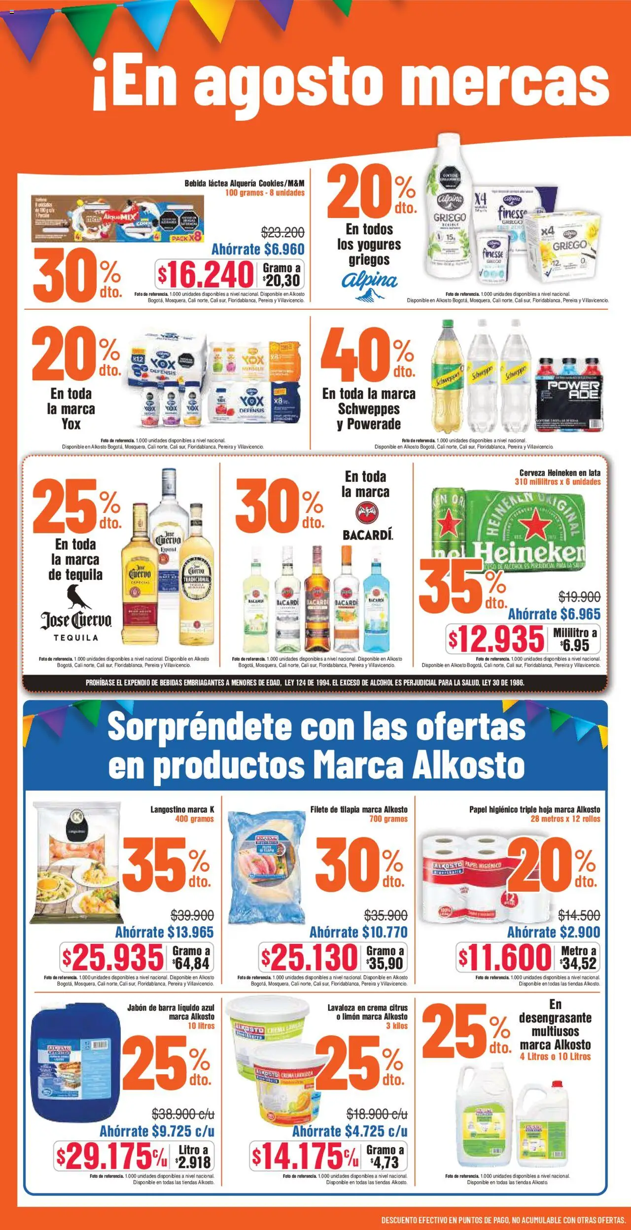 Alkosto folleto │ válido desde el 09.08.2025 | Página: 4 | Productos: Jabón, Crema, Filete, Σπανάκι