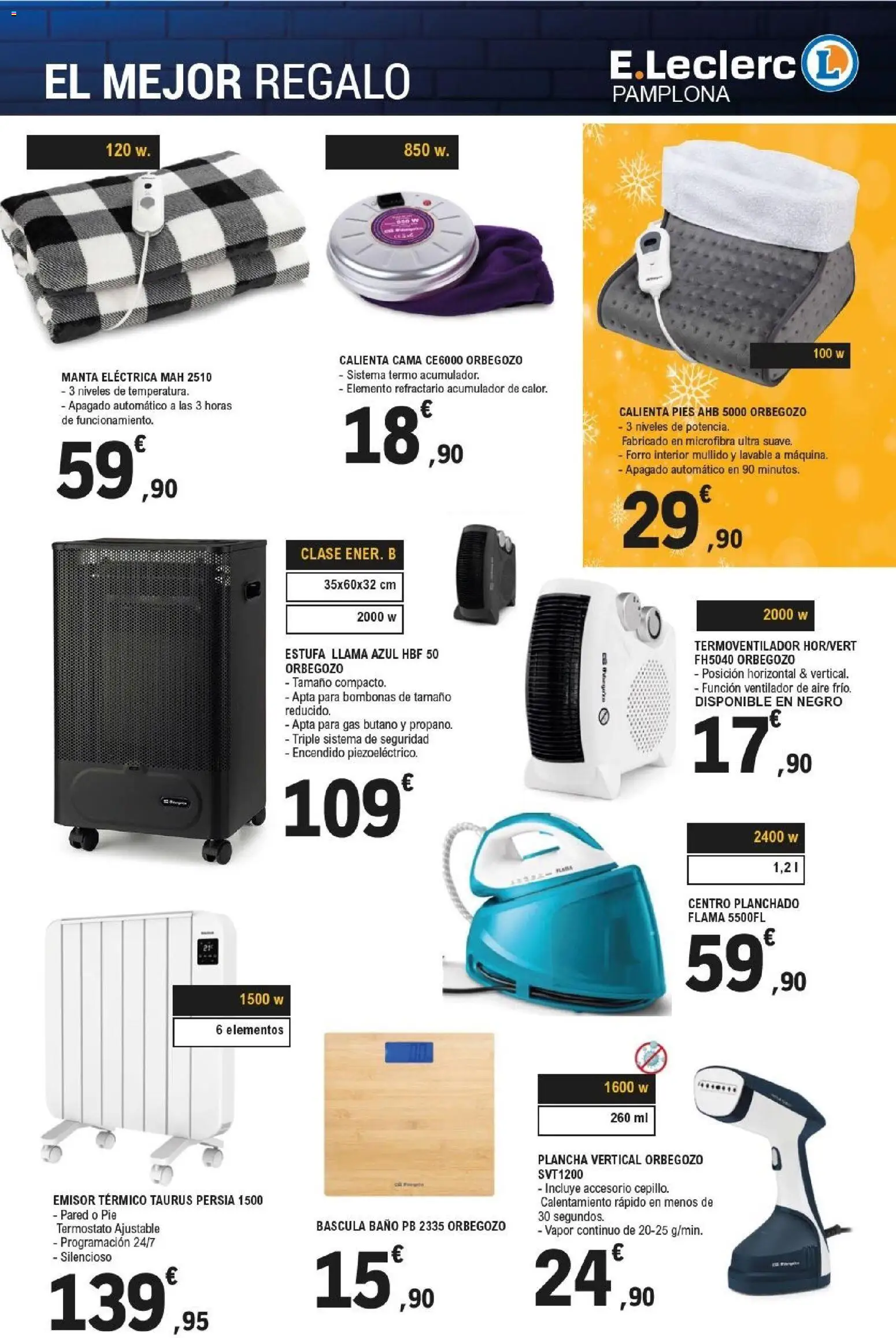 E.Leclerc folleto │ válido desde el 15.12.2025 | Página: 5 | Productos: Plancha vertical, Plancha, Ventilador, Cama