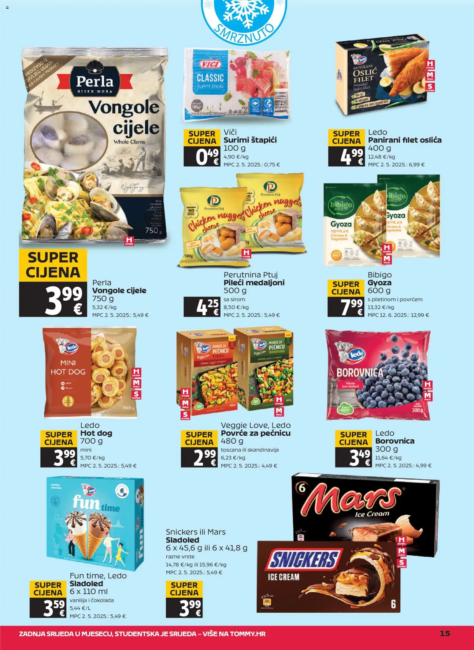 Tommy katalog | vrijedi od 20.11.2025 | Stranica: 15 | Proizvodi: Ledo, Povrće, Perutnina Ptuj, Borovnica