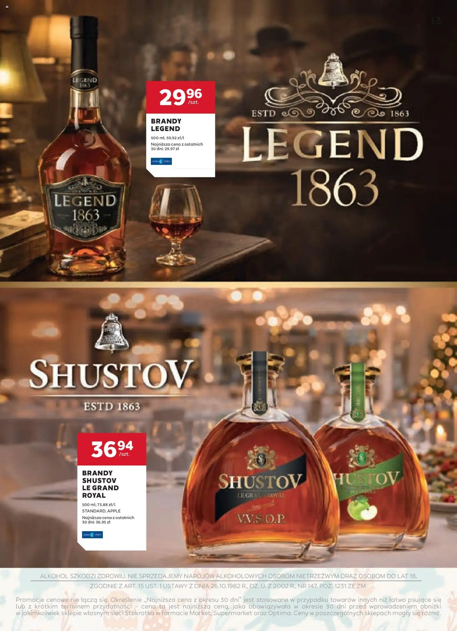 Stokrotka gazetka - Oferta alkoholowa od 19.03.2026 | Strona: 13 | Produkty: Stokrotka, Alkohol