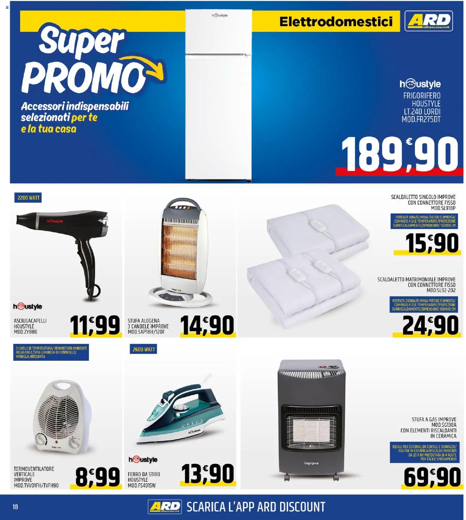 Volantino ARD Discount del 13.11.2025 | Pagina: 18 | Prodotti: Stufa, Ferro da stiro, Asciugacapelli, Stufa a gas