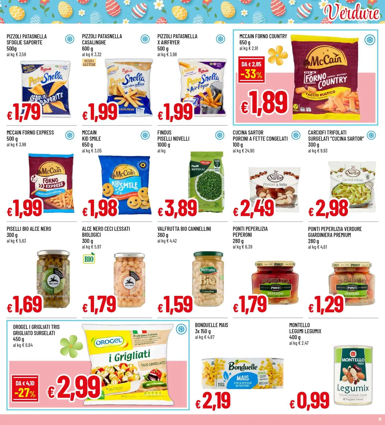 Volantino Galassia del 23.03.2026 | Pagina: 15 | Prodotti: Peperoni, Carciofi, Piselli, Mais