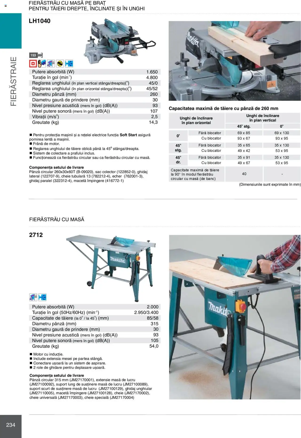 Noul catalog Makita – valabil de la 08.01.2025 | Pagină: 234 | Produse: Masă, Role