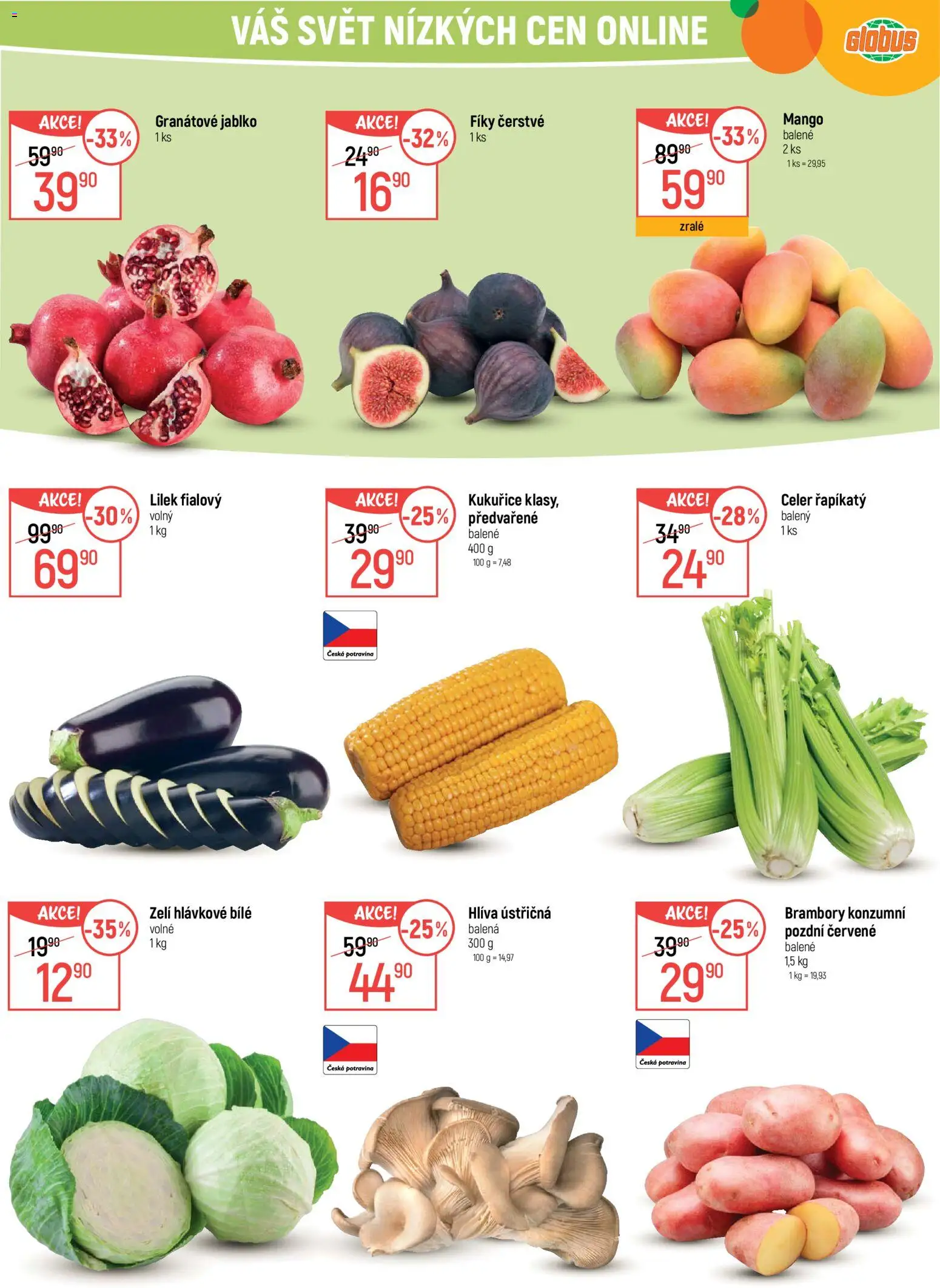 Globus leták - Trmice od 08.04.2026 | Strana: 25 | Produkty: Mango, Granátové jablko, Zelí, Lilek