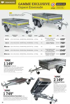Espace Emeraude - Prévisualisation de Espace Emeraude Catalogue spécial motoculture - 2026 valide à partir de 25.02.2026 | Page: 12 | Produits: Plateau, Poids, Remorque, Roue jockey