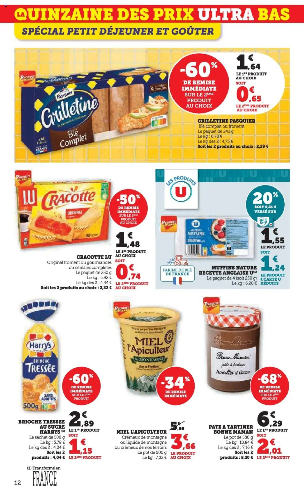  | Page: 12 | Produits: Muffins, Sucre, Farine, Miel