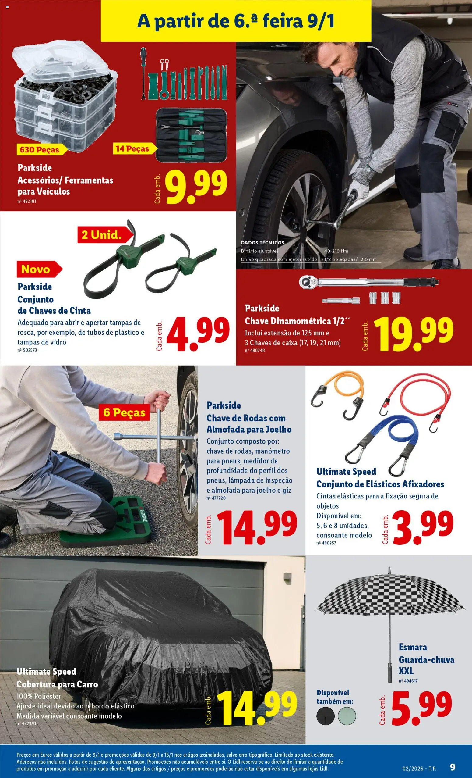 Lidl Novidades │ válido de 05.01.2026 | Página: 9 | Produtos: Guarda-chuva, Ferramentas, Almofada, Caixa