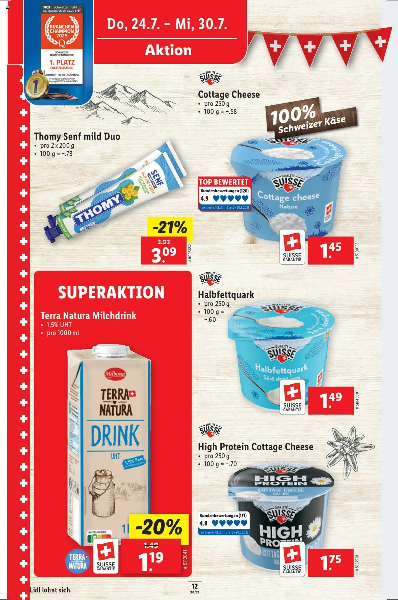 Lidl Aktionen ab 24.07.2025 | Seite: 14 | Produkte: Käse, Top