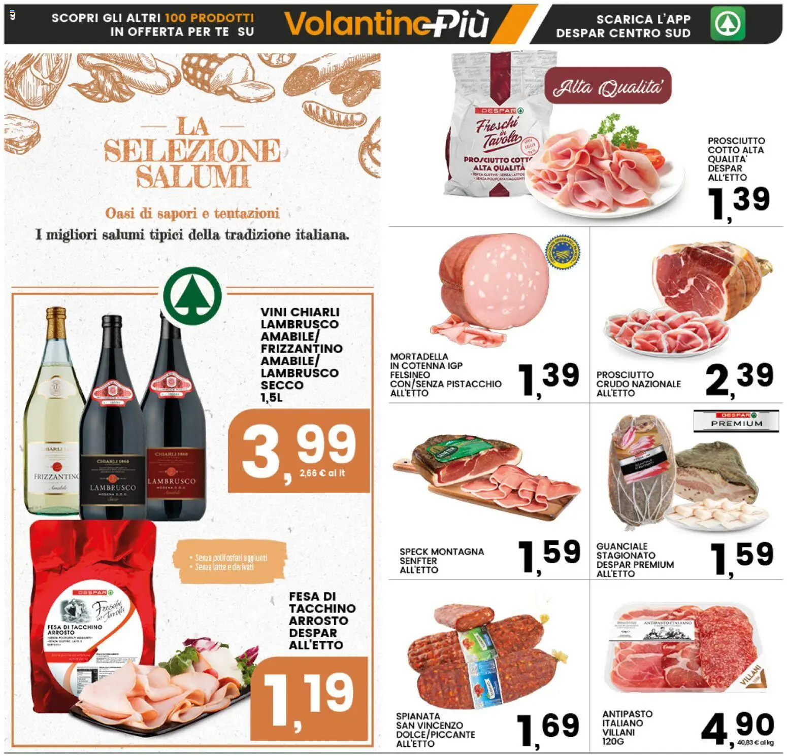 Volantino Interspar del 28.04.2026 | Pagina: 9 | Prodotti: Prosciutto Cotto, Tè, Latte, Guanciale