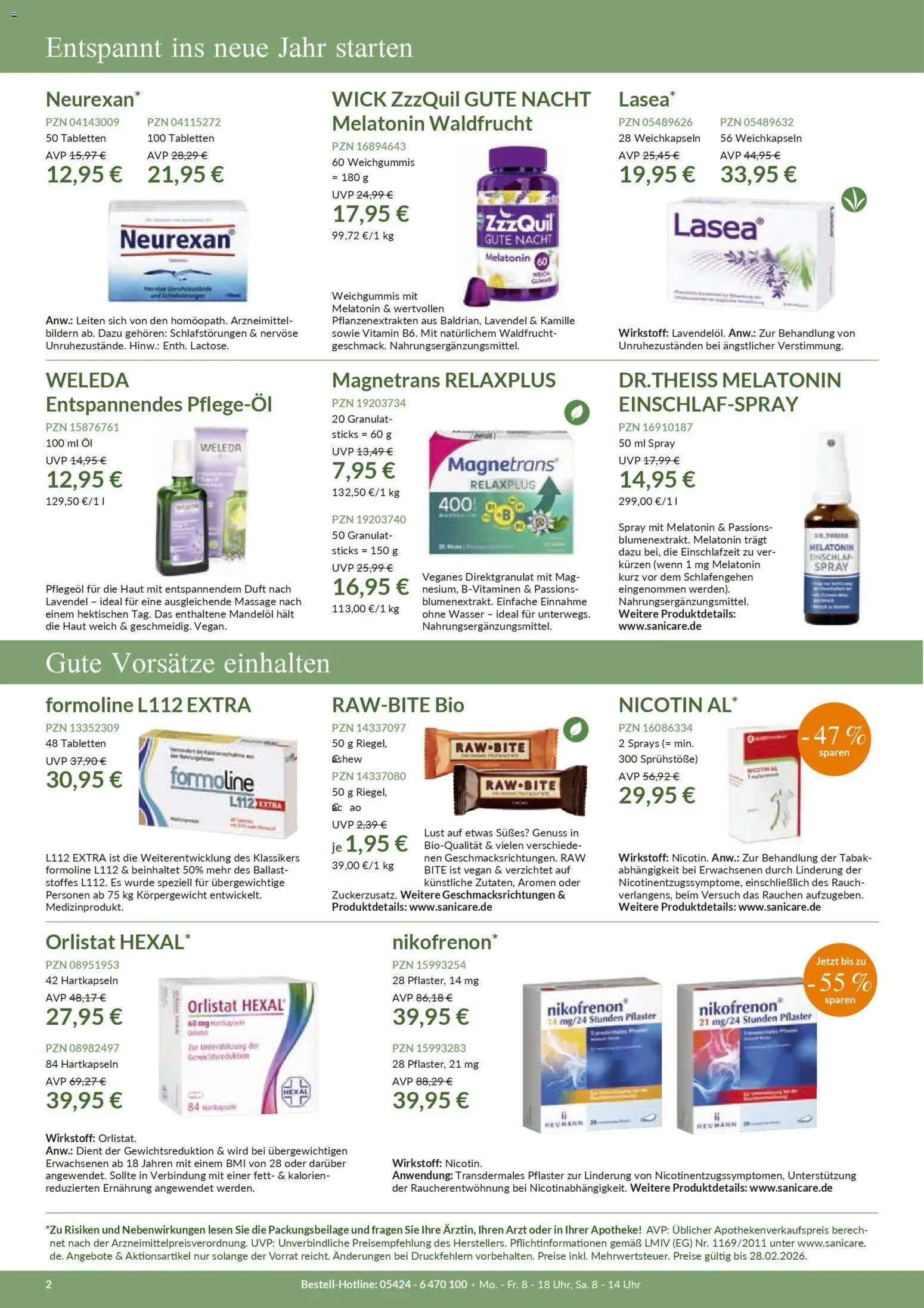 Sanicare Prospekt 	 – gültig ab 04.02.2026 | Seite: 2 | Produkte: Öl, Wasser, Lavendel, Uhr