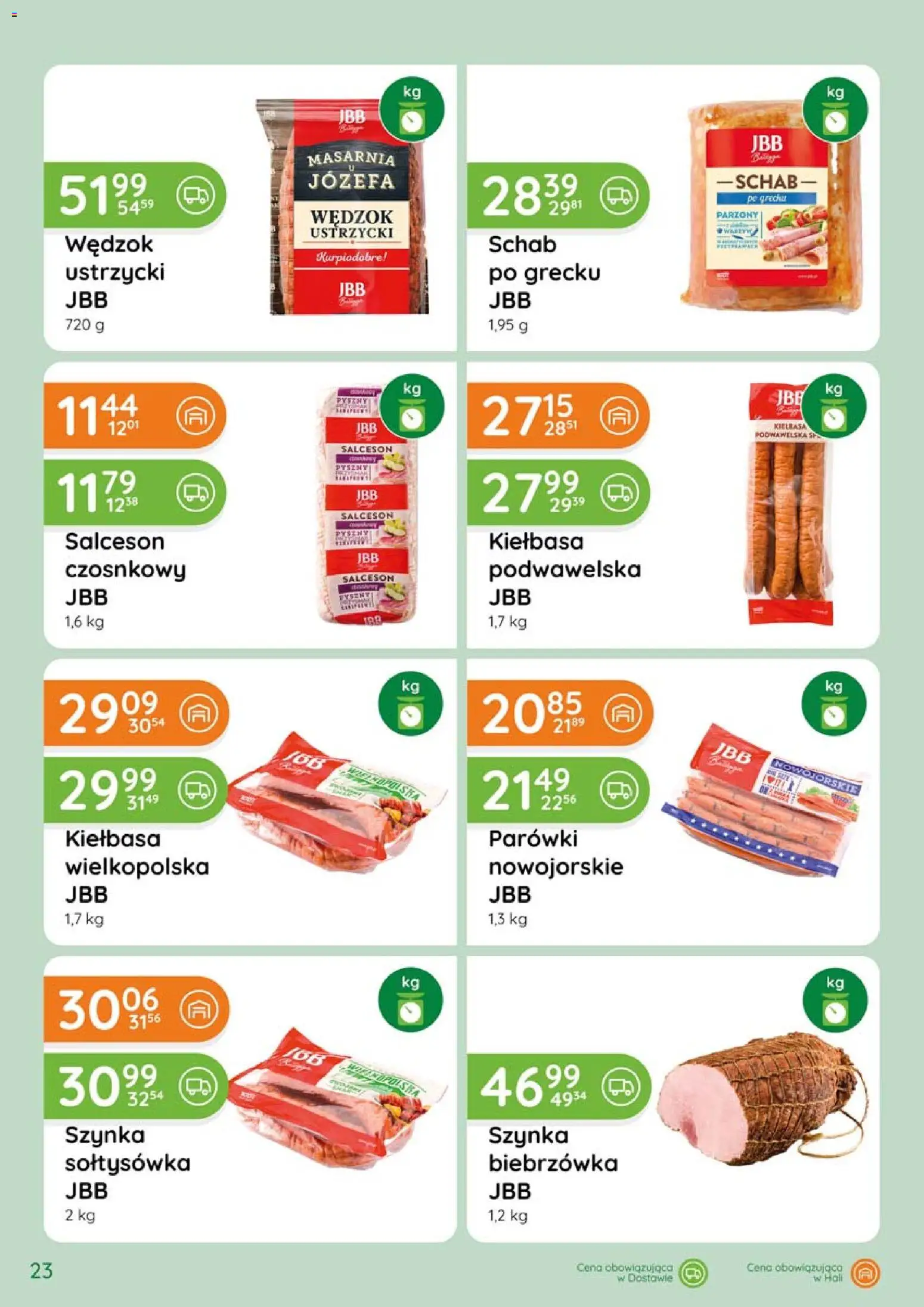 Eurocash gazetka - Katalog Wędlin od 02.04.2026 | Strona: 23 | Produkty: Kiełbasa, Schab, Parówki, Kiełbasa podwawelska