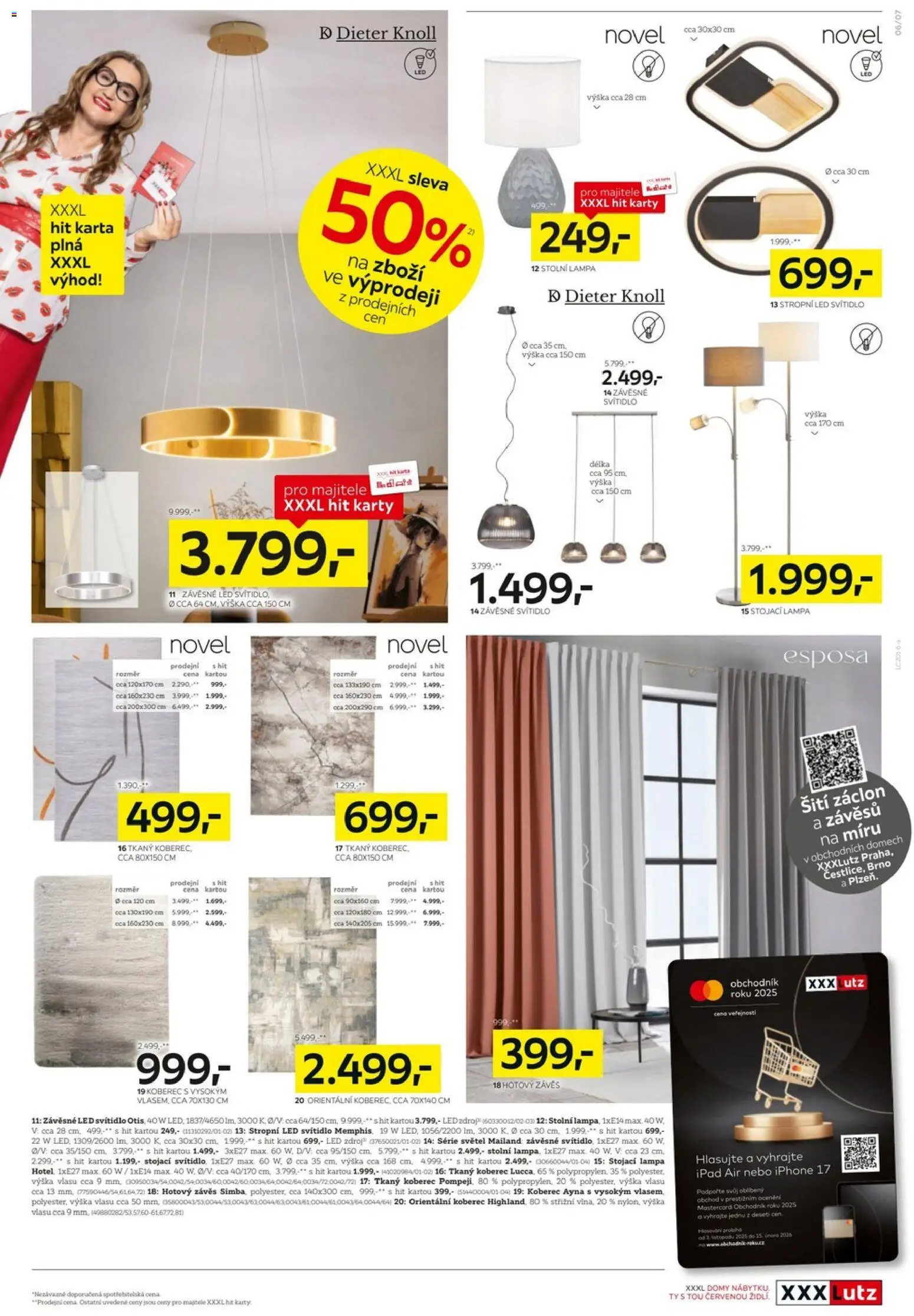 XXXLutz leták - XXXL výprodej pokračuje od 05.01.2026 | Strana: 7 | Produkty: Stojací lampa, Koberec, Lampa, LED